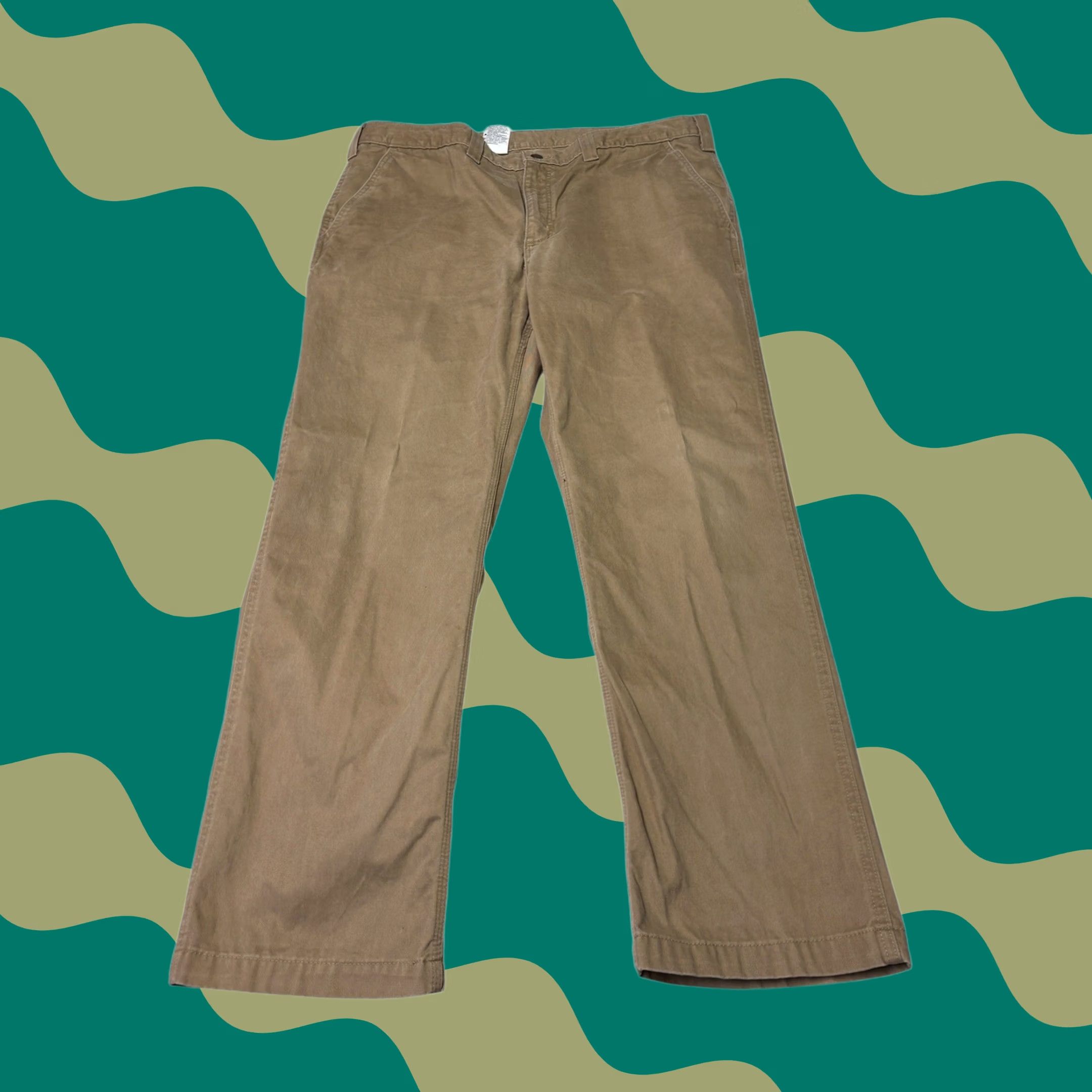 Carhartt Carhartt Mens 40x30 Relaxed Fit Cotton Khaki Work Pants Brown 100095 053 Size US 40 / EU 56 - 1 Thumbnail
