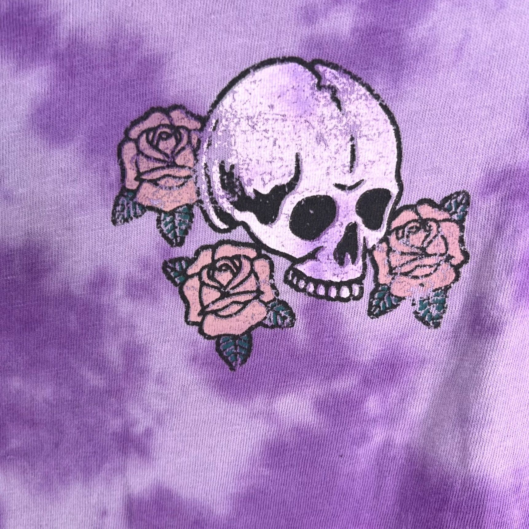 Vintage VINTAGE Urban Nation T-Shirt Long Sleeve Tie Dye Skull Roses Purple 1X Womens Size XL / US 12-14 / IT 48-50 - 2 Thumbnail