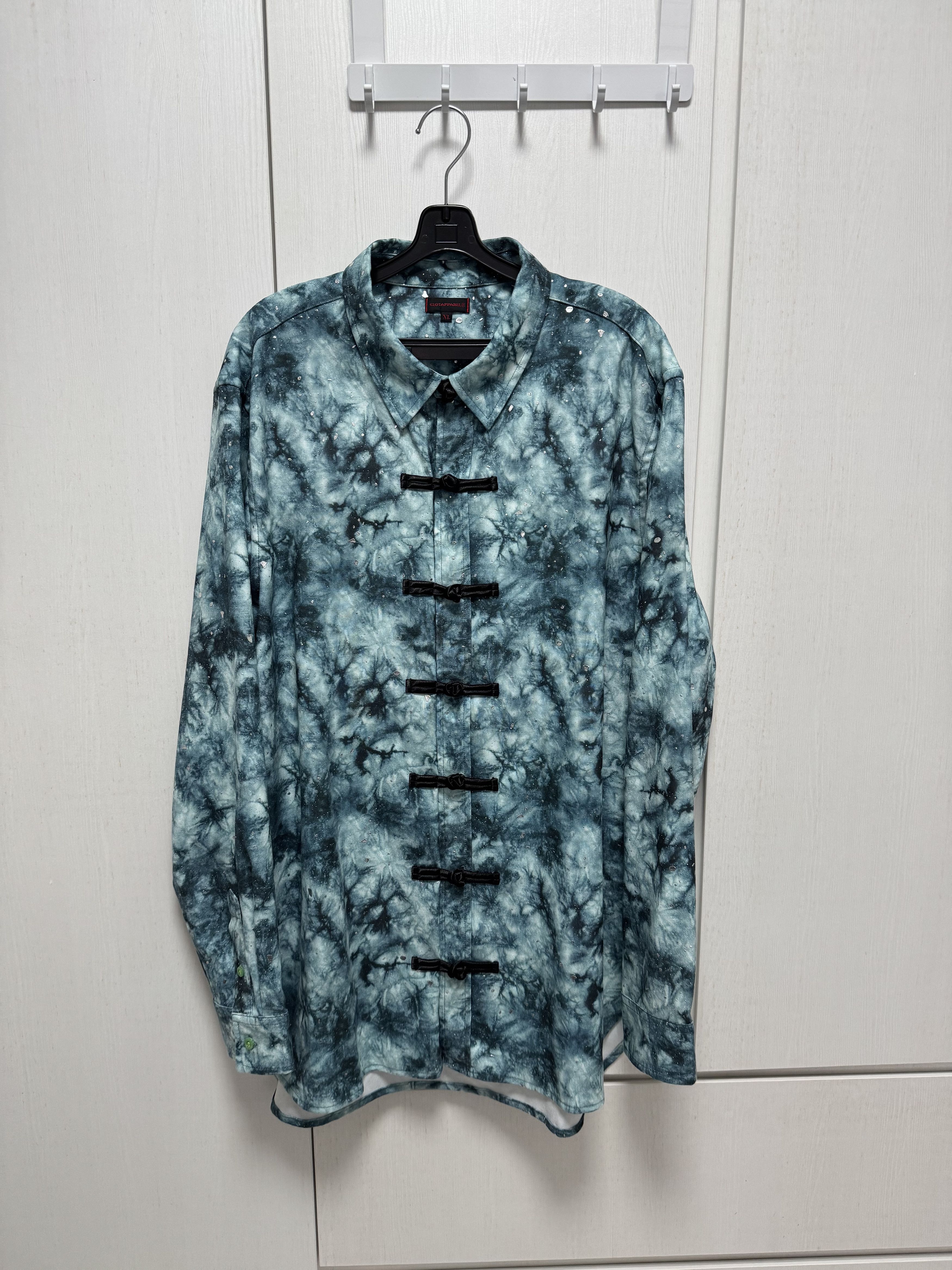 CLOT Clot Jade Tie-Dye Silver Paint Chinese Shirt Sz XL Size US XL / EU 56 / 4 - 1 Thumbnail