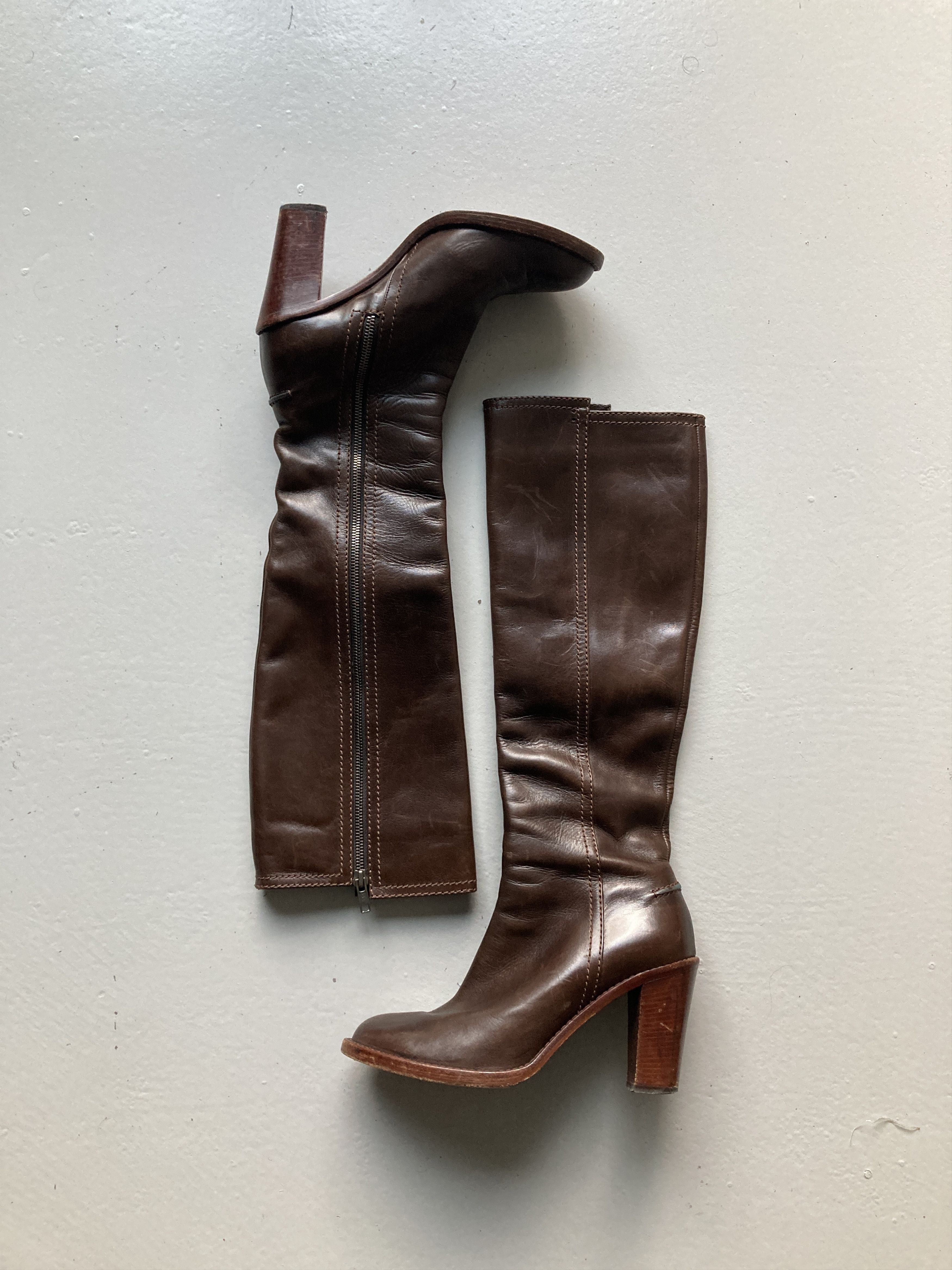 Veronique Branquinho Brown Leather Boots Size US 9.5 / IT 39.5 - 1 Thumbnail