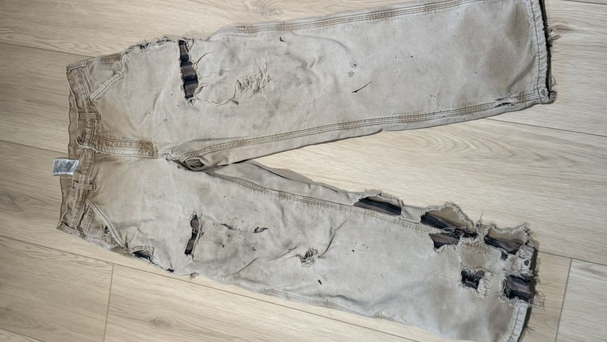 Carhartt Carhartt flannel lined carpenter pants distressed frayed Size US 32 / EU 48 - 5 Thumbnail