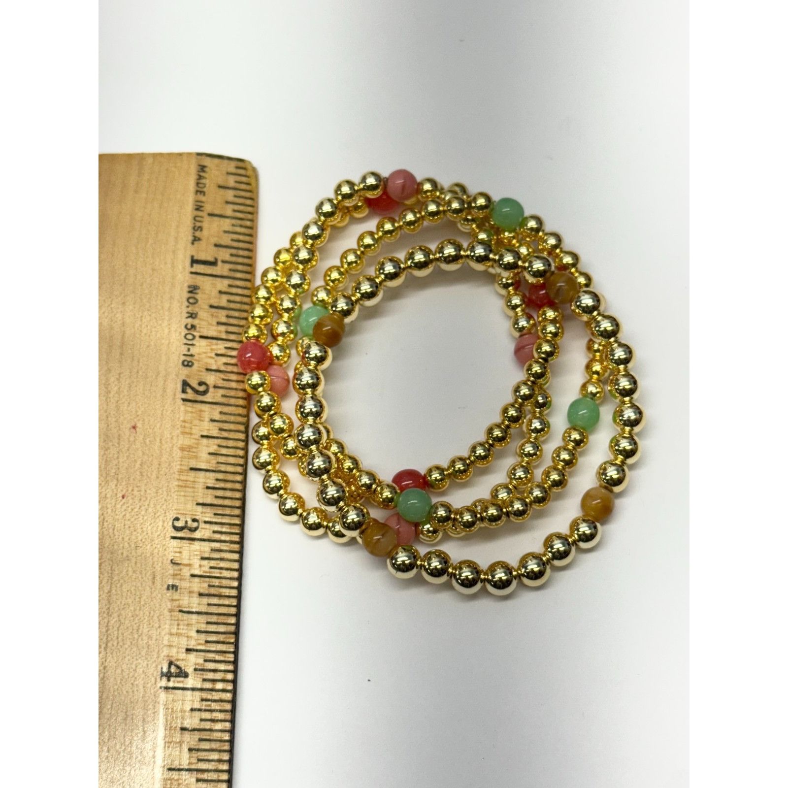 Vintage Vintage four strand beaded bracelet set gold Size ONE SIZE - 4 Thumbnail