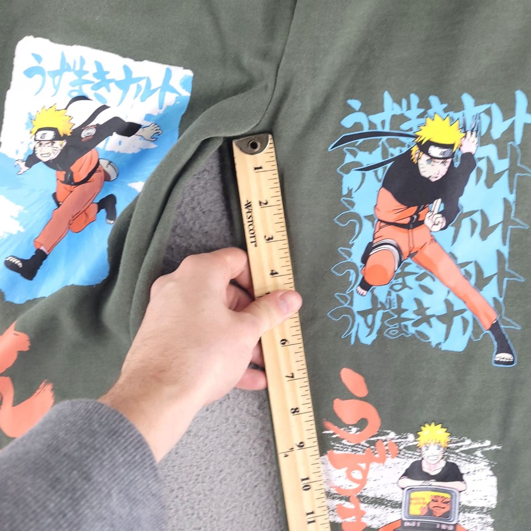 Vintage Naruto Sweatpants Mens Small Green Jogger Tapered Skinny Slim Pants Regular Inseam 28in Drawstring Activewear Size US 29 - 5 Thumbnail