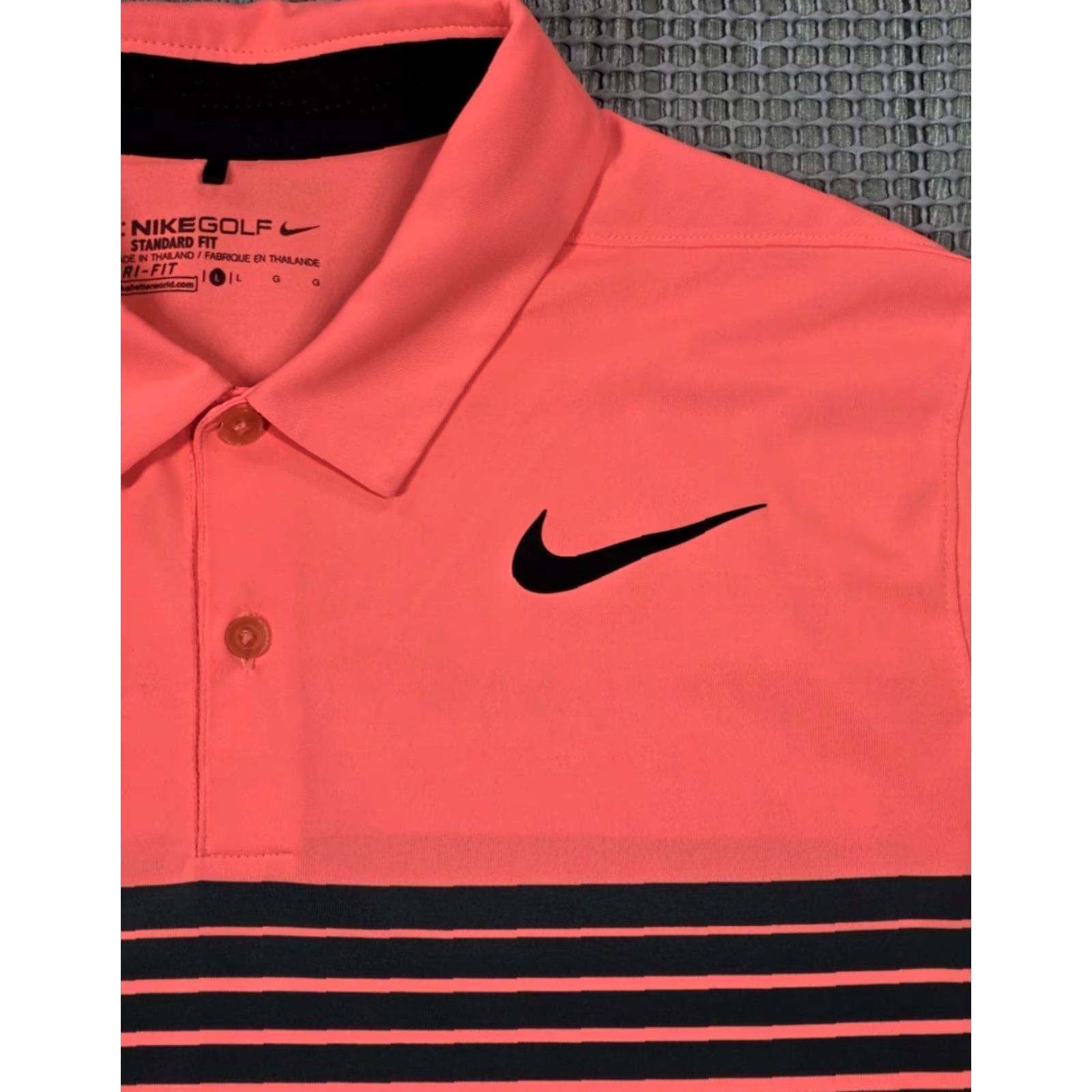 Nike Nike Dri-Fit Mobility Speed Stripe Golf Polo Shirt Mens L Orange Size US L / EU 52-54 / 3 - 3 Thumbnail