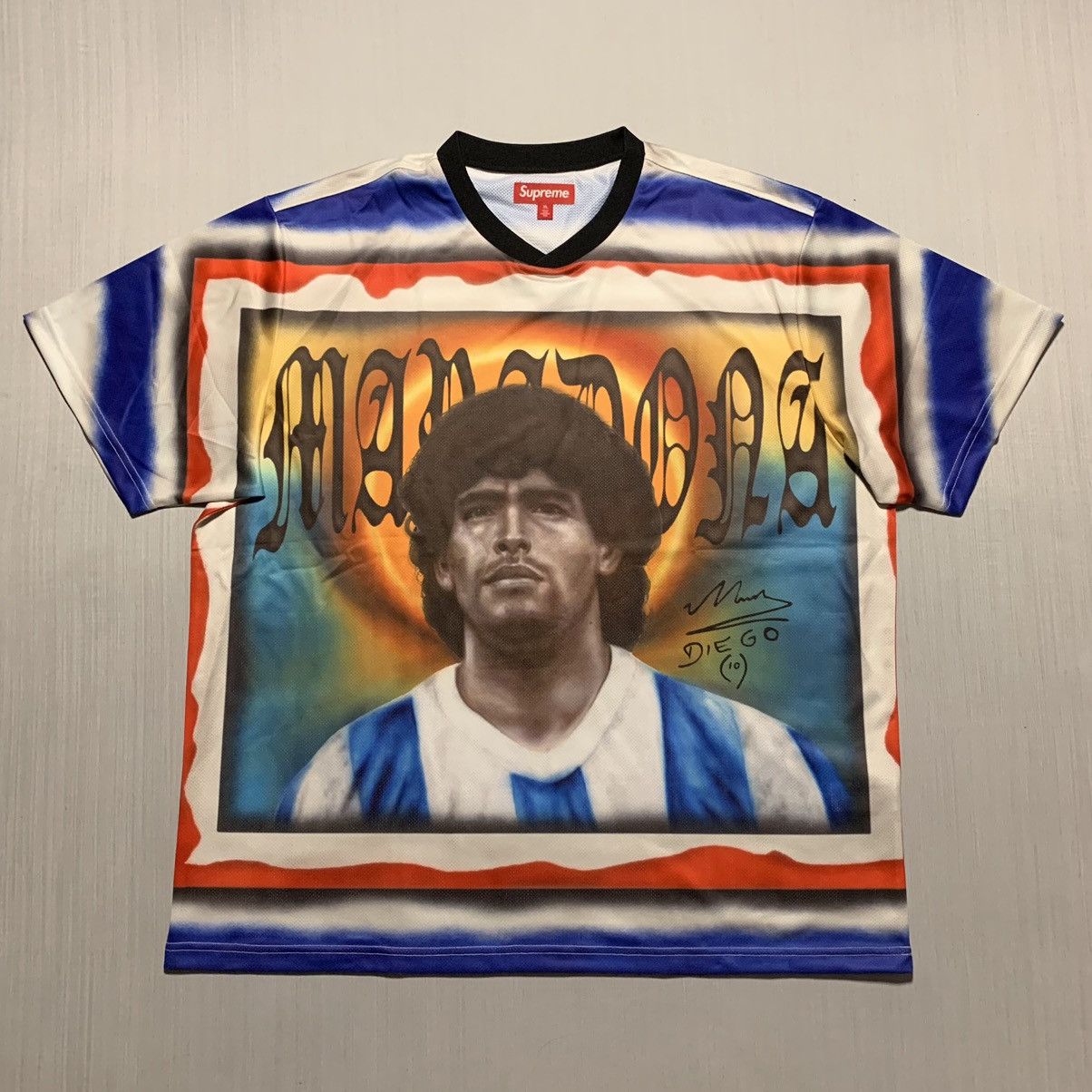 image of Diego Maradona x Supreme Maradona Soccer Jersey, Men's (Size XL)