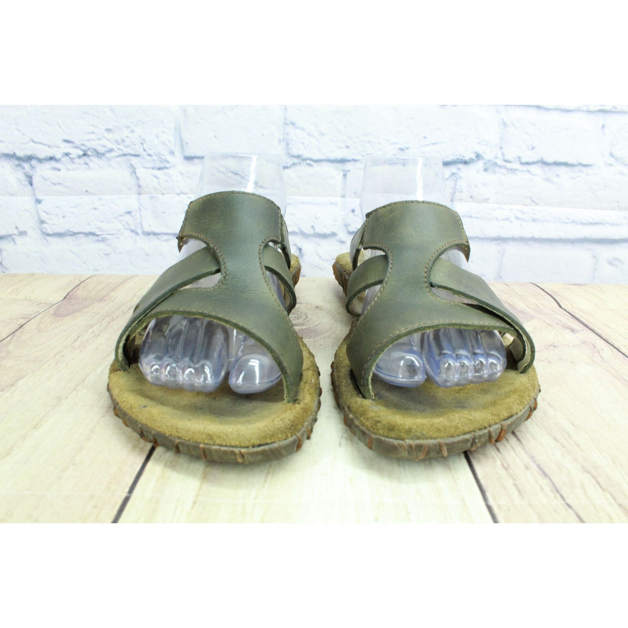 Other El Naturalista Green Leather Slip On Sandals Size US 8 / IT 38 - 5 Thumbnail