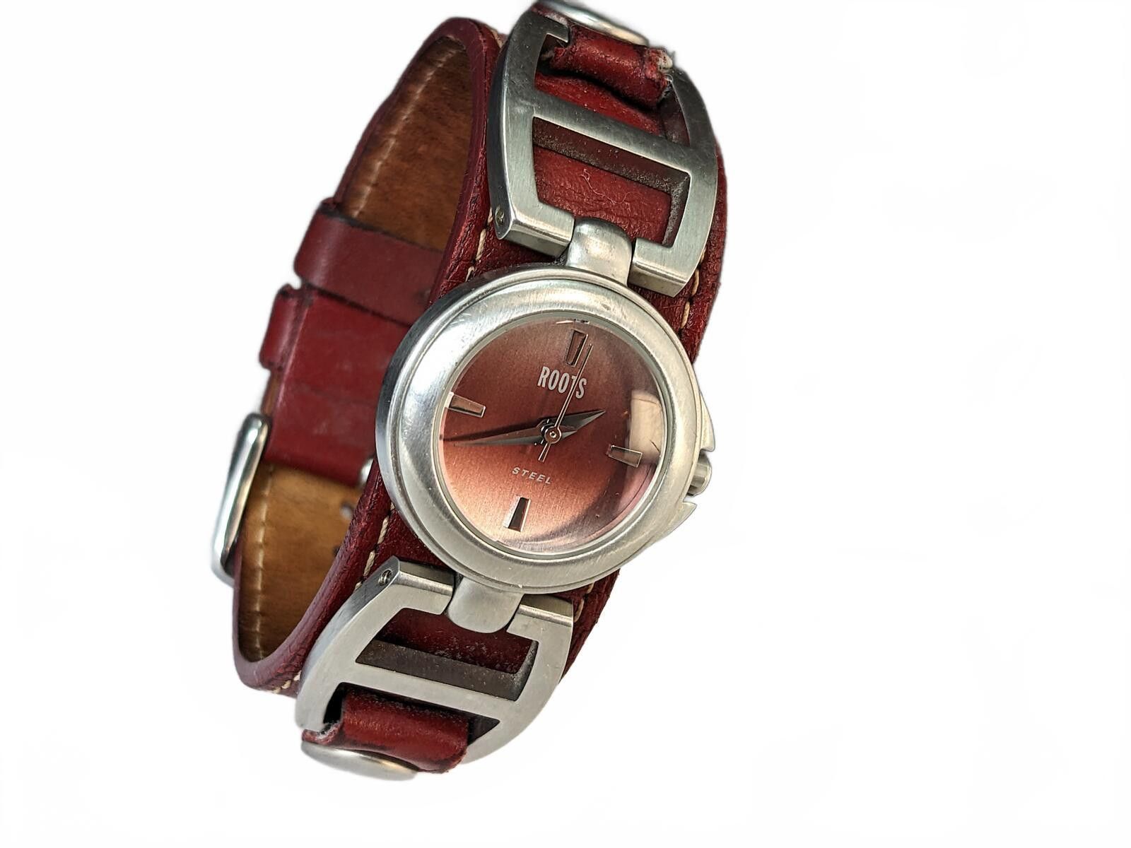 Roots Roots Round Women Wristwatch Boho Style Rock Strap Brown Size ONE SIZE - 1 Thumbnail