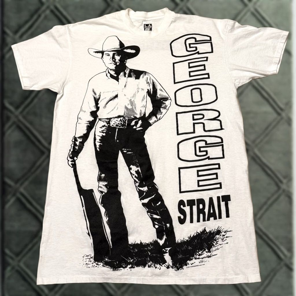 George VINTAGE George Strait x Bud Light Promo Shirt XLT Men T-Shirt White Crew Neck 90s Graphic Print Logo Short Sleeve Texas USA Budweiser Western Size US XL / EU 56 / 4 - 1 Thumbnail