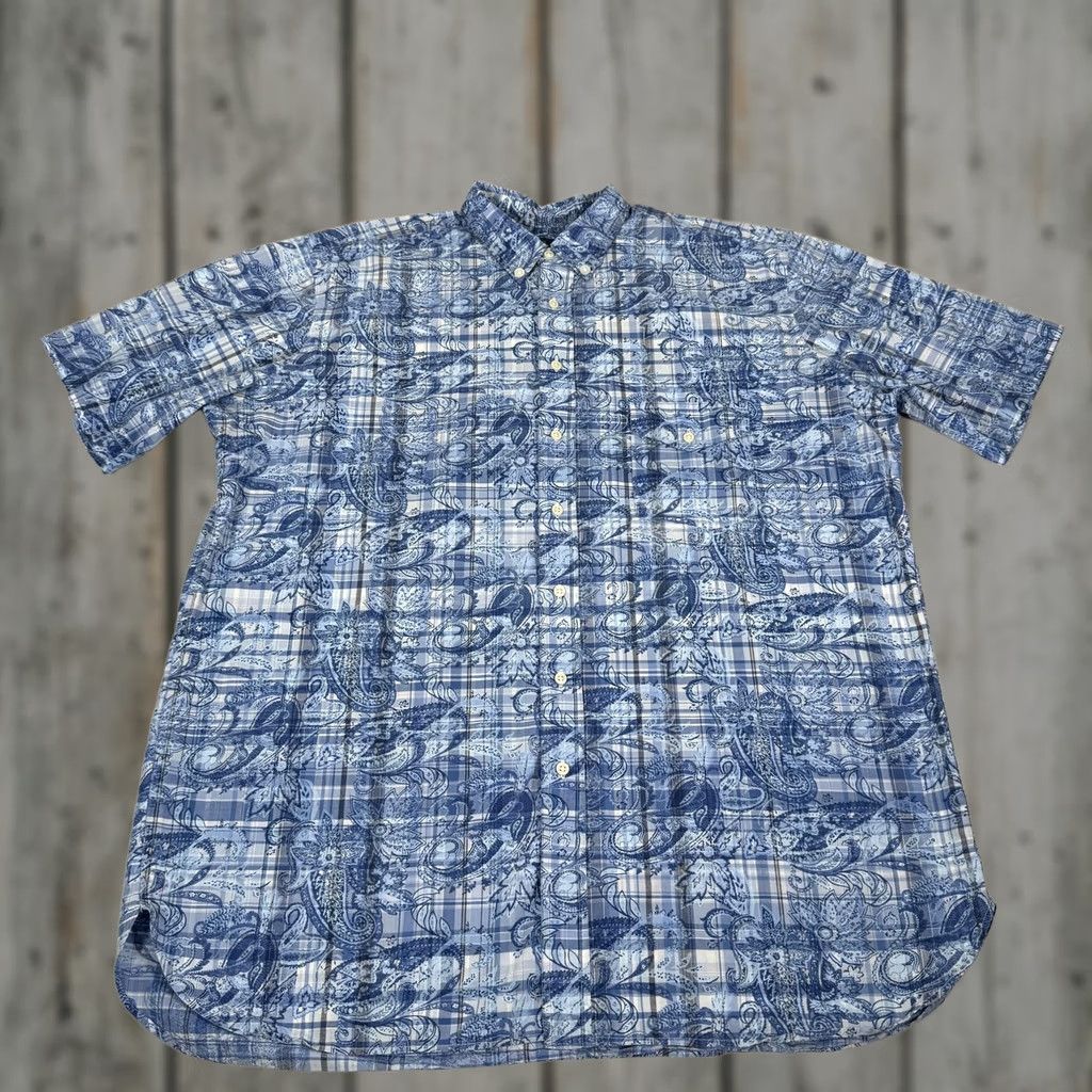 Polo Ralph Lauren Polo Ralph Lauren Shirt Mens XLT Blue Paisley Floral Button Up Cotton Beach Size US XL / EU 56 / 4 - 1 Thumbnail