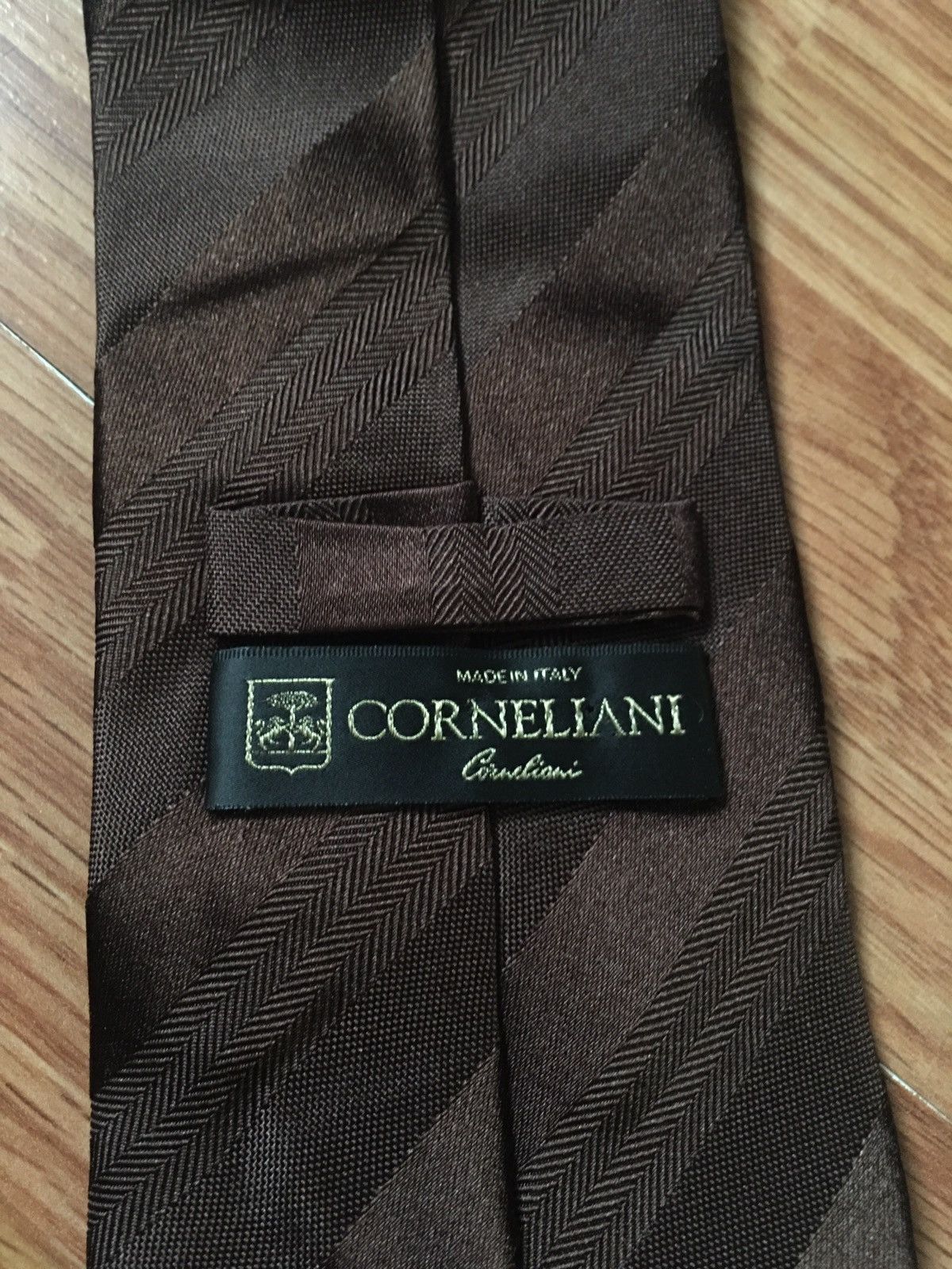 Corneliani Corneliani Brown Stripped Classic Silk Mens Tie Size ONE SIZE - 4 Thumbnail
