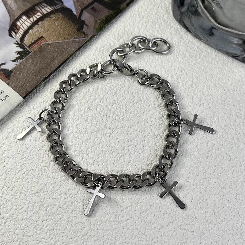 Jewelry Cross Retro Bracelet Y2K Punk Chain Gotch Bracelets Chains Size ONE SIZE - 4 Thumbnail