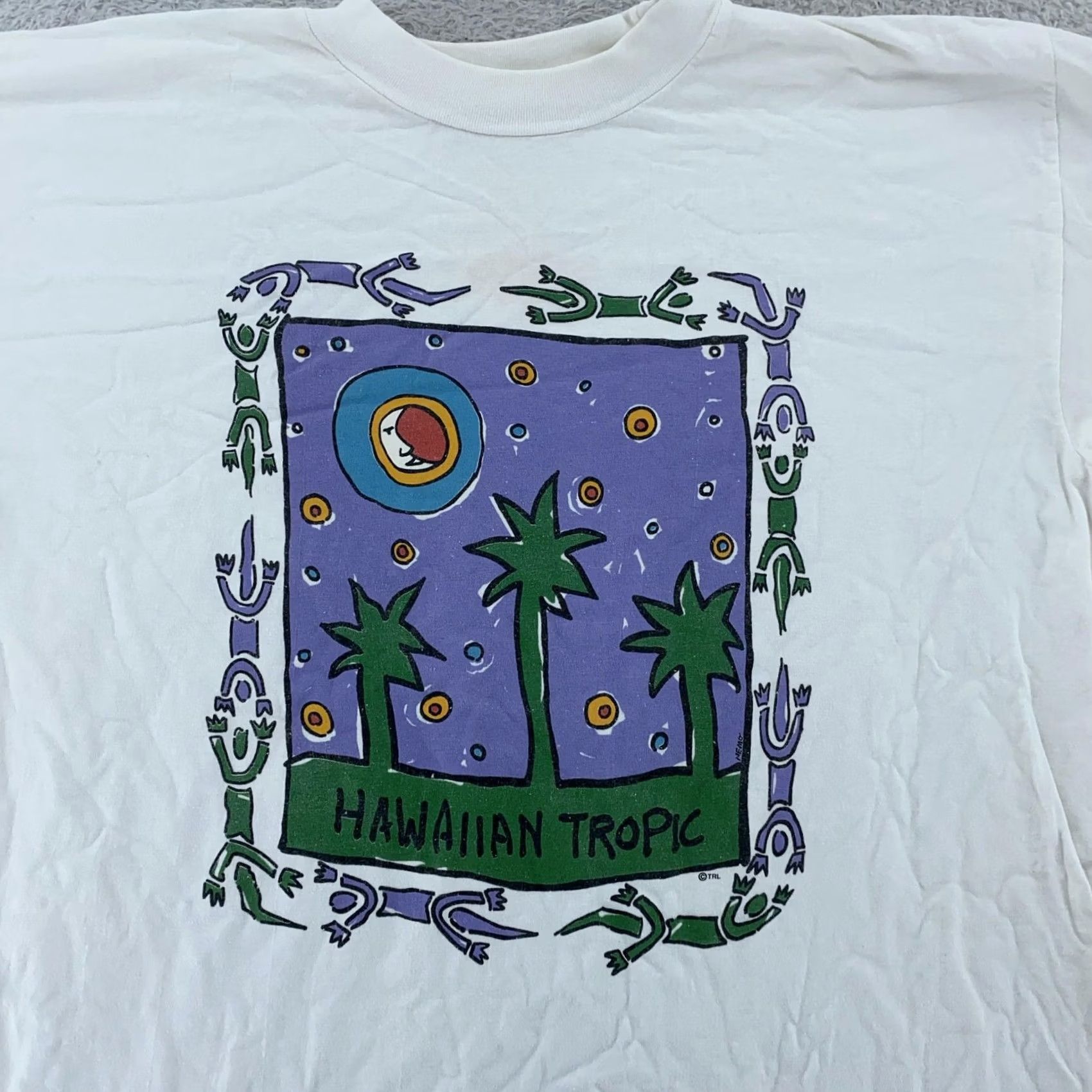 Vintage VINTAGE Hawaiian Tropic Shirt Mens L White Palm Trees Surf 90s Beach Tee Size US L / EU 52-54 / 3 - 2 Thumbnail
