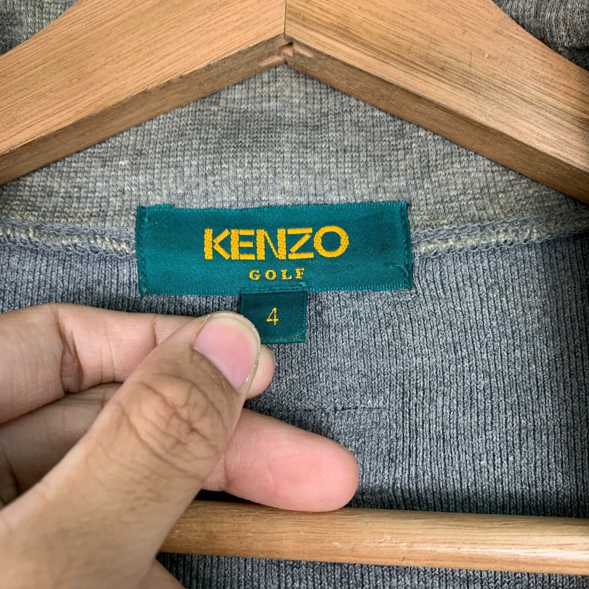 Kenzo Trashed KENZO Embroidery Big Logo Half Zip Sweater #0410-C19 Size US M / EU 48-50 / 2 - 14 Thumbnail
