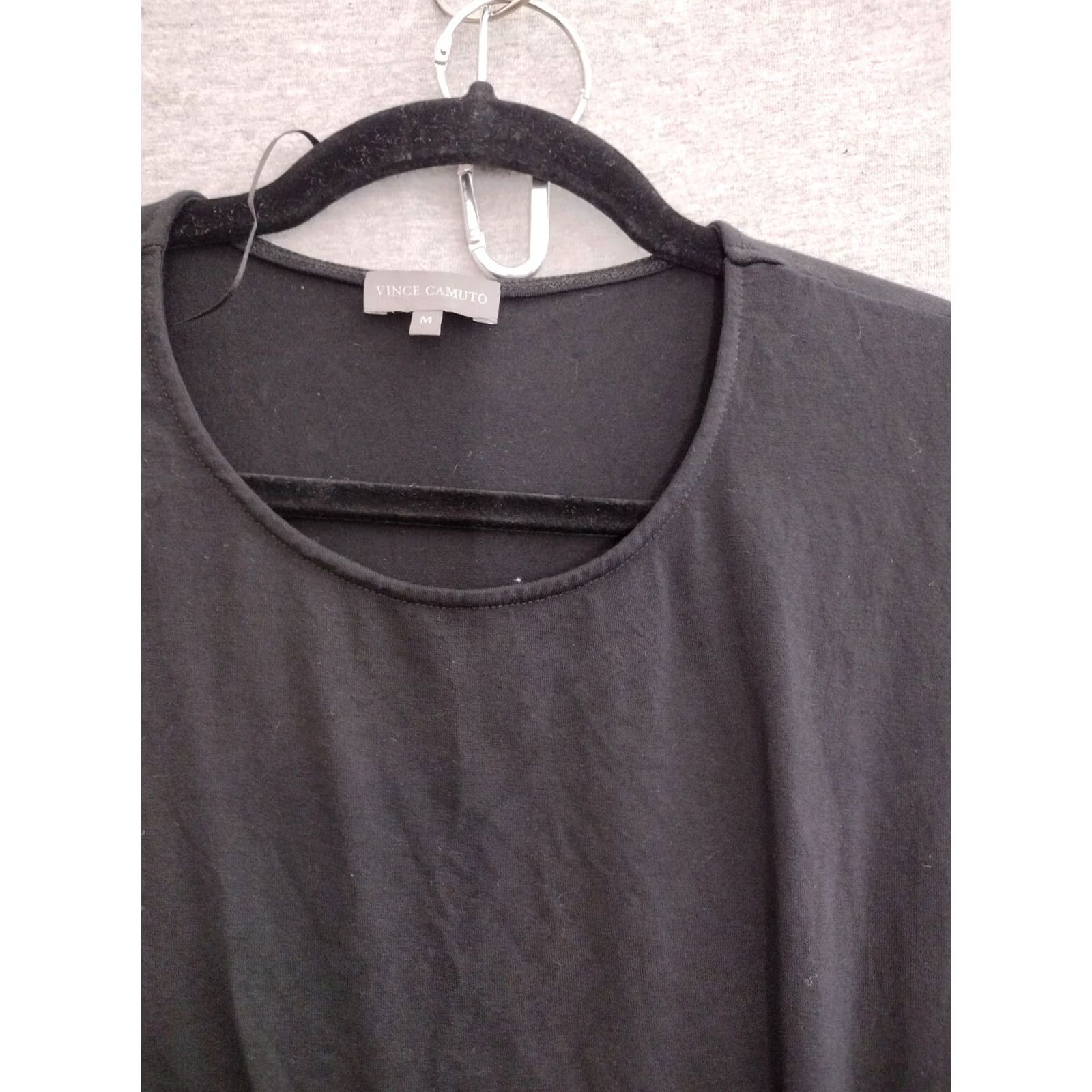 Vince Camuto Vince Camuto Women Short Sleeveless Dress Crew Neck Side Overlap Black M Dress Women's Sleeveless Blended Fabric Knit Short Solid 90s? Size 32" / US 10 / IT 46 - 3 Thumbnail
