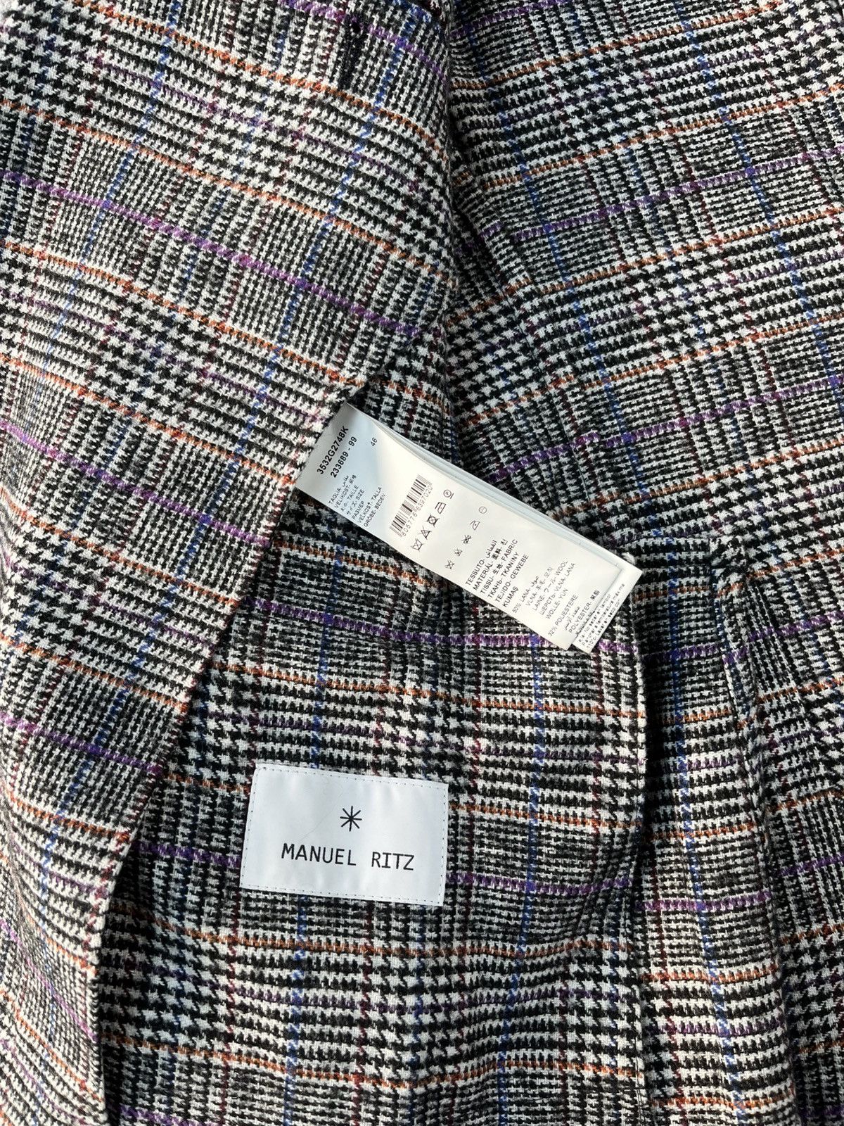 Manuel Ritz Manuel Ritz Wool Plaid Blazer Italy Tailored Fit Size 40R - 8 Thumbnail