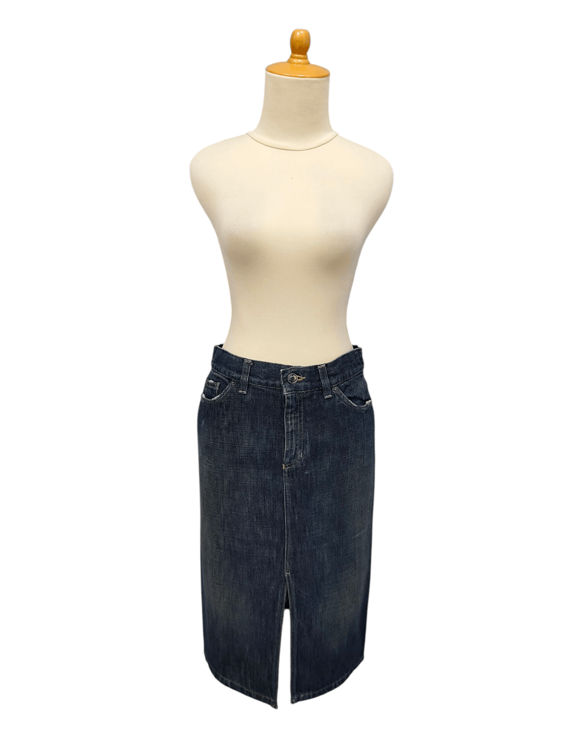 Gucci 00s Gucci- Y2K Embroidered G Back Pocket Denim Skirt Size 30" / US 8 / IT 44 - 1 Thumbnail