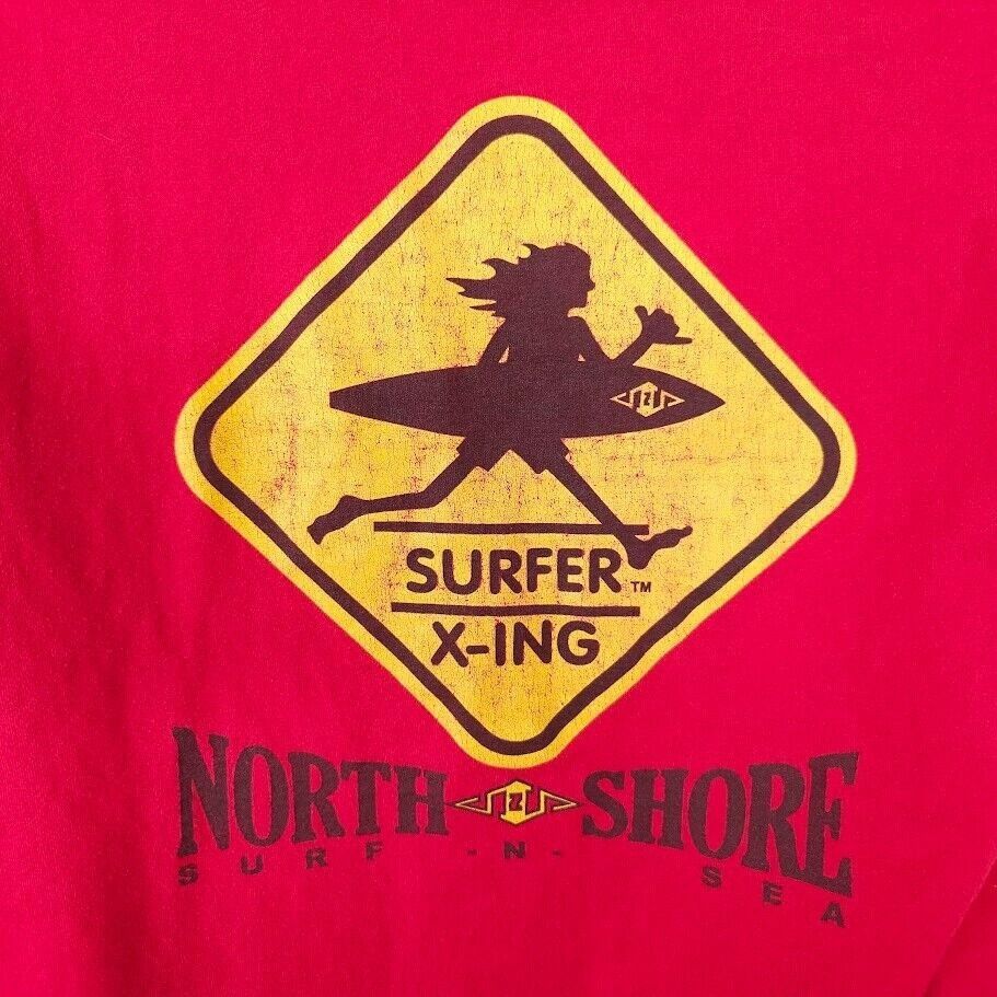 Hanes Surfer Crossing T Shirt Mens Size Medium Red North Shore Size US M / EU 48-50 / 2 - 4 Thumbnail