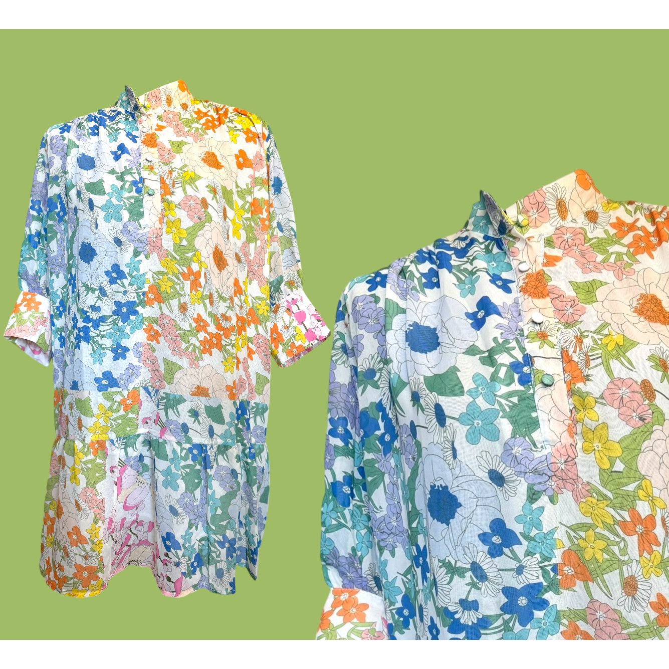 Other BOHO Floral Dress Arthur Jane Claire Large Retro Hippie Size L / US 10 / IT 46 - 2 Thumbnail