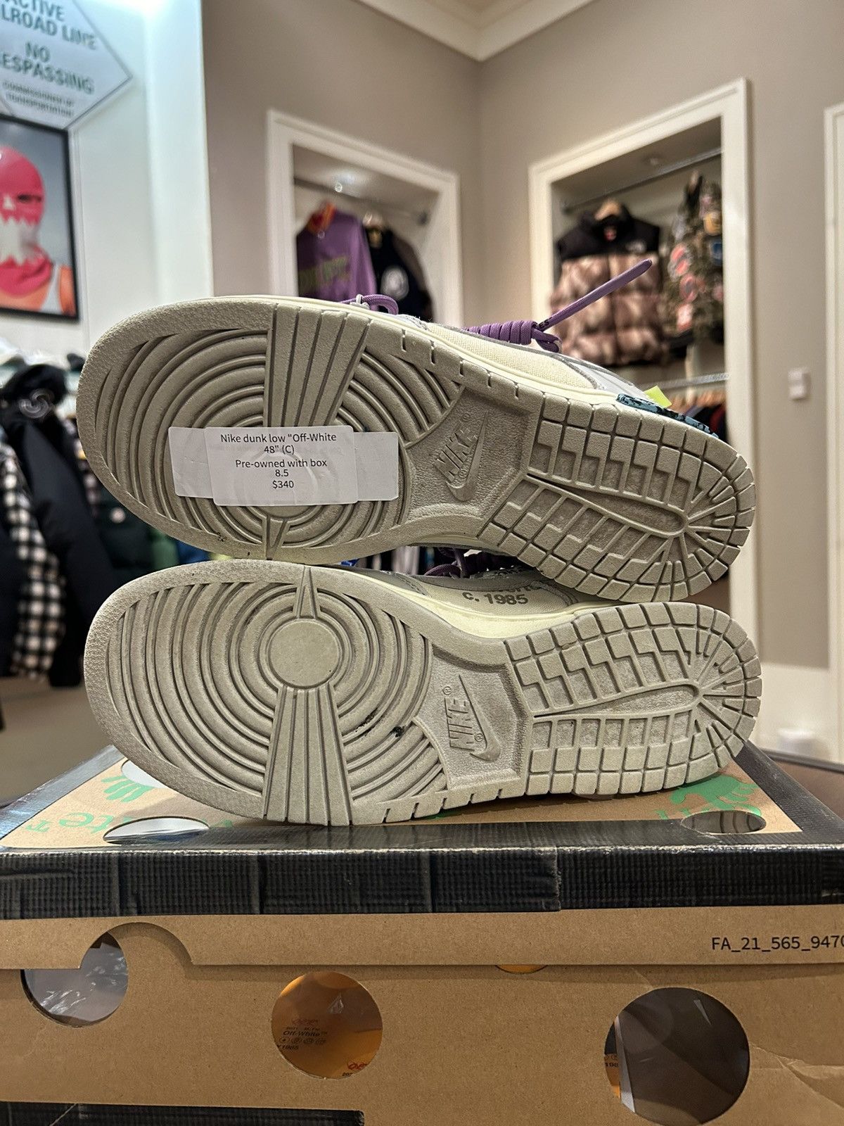 Nike × Off-White Nike Dunk Low Off-White Lot 48 Size US 8.5 / EU 41-42 - 5 Thumbnail
