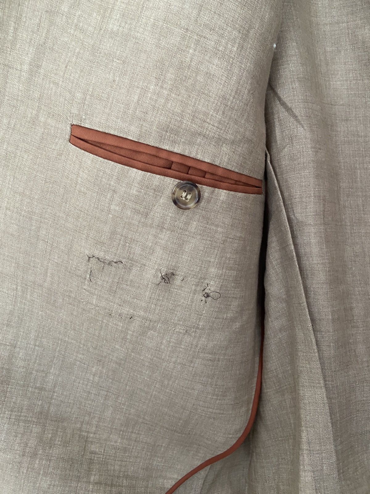Loro Piana Loro Piana Two-Button Rain System Unstructured Linen Blazer Size 46R - 13 Thumbnail