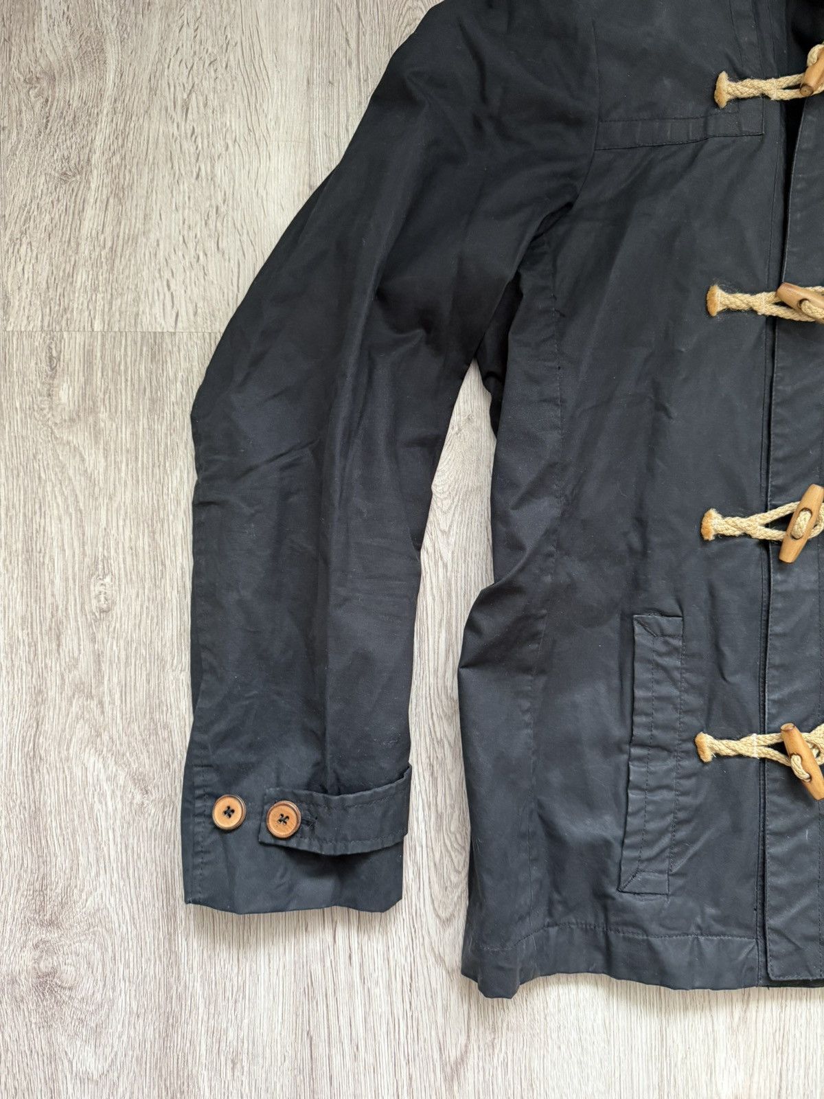 Allsaints AllSaints Valaste Duffle Coat – Black Cotton Hooded Jacket Size US XL / EU 56 / 4 - 3 Thumbnail
