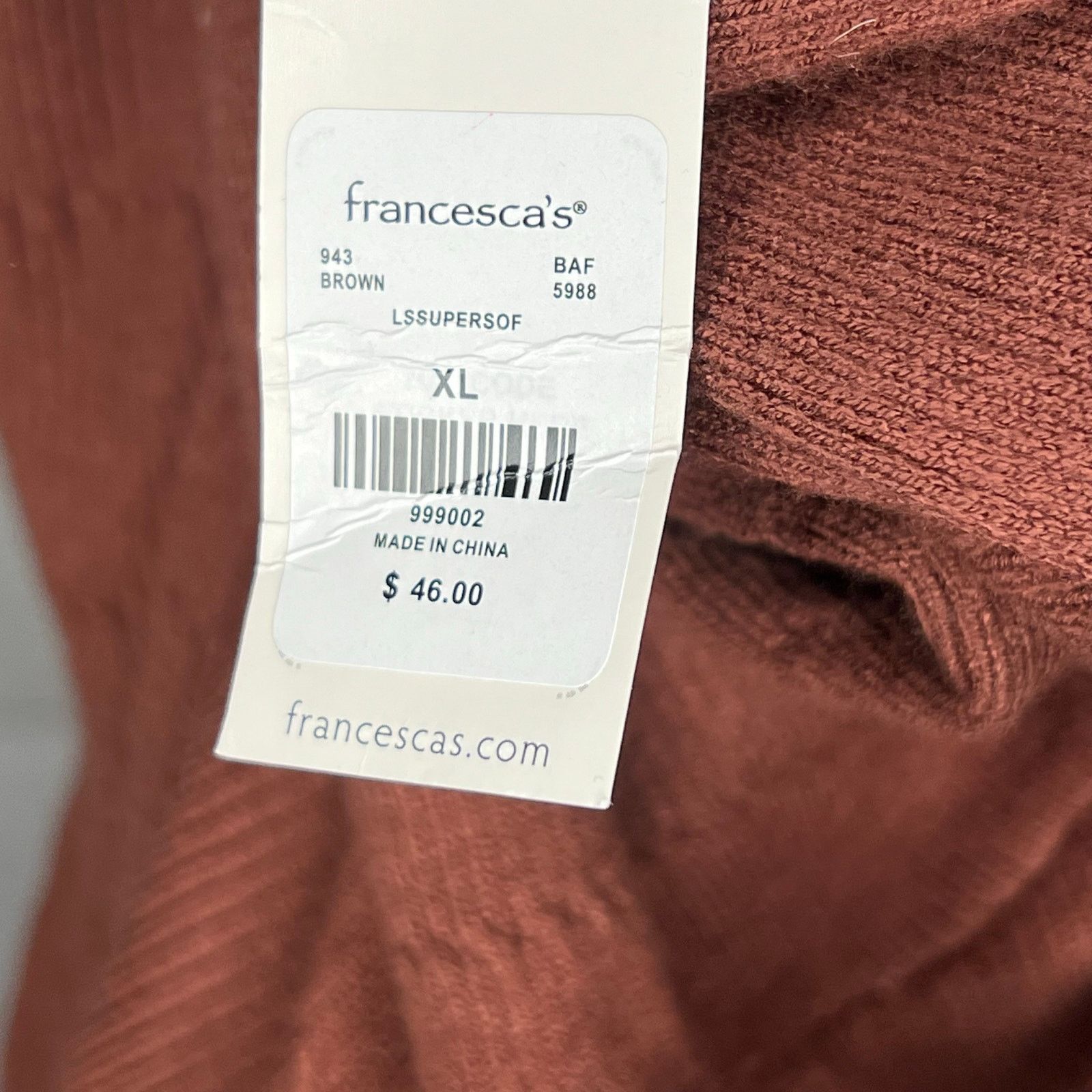 Other Blue Rain/Francesca's chestnut knit dolman sweater Size XL Size XL / US 12-14 / IT 48-50 - 6 Thumbnail