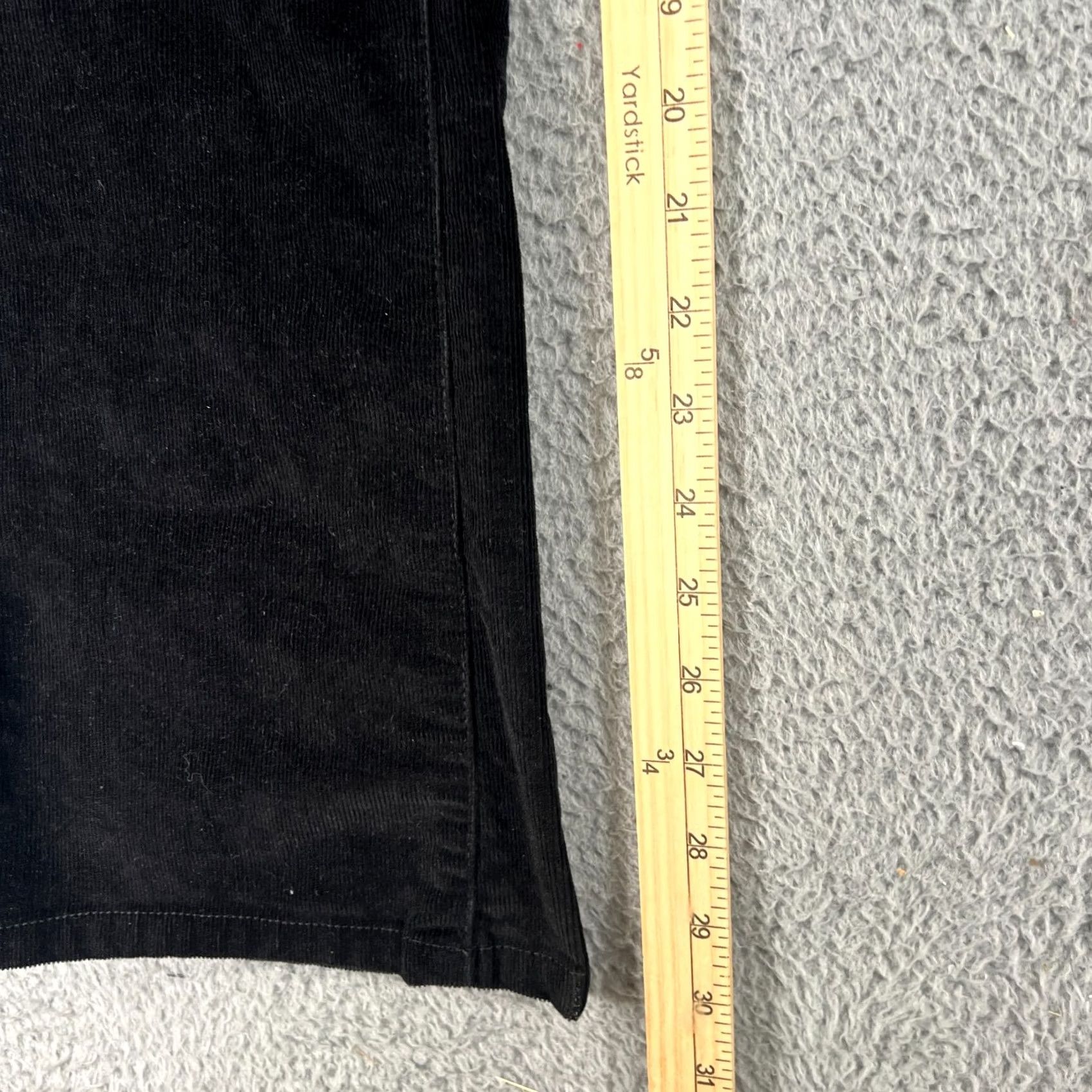 AG Jeans JAG Jeans Womens 8 Low Rise Bootcut Black Corduroy Pants Stretch Front Pockets Logo 30in Inseam Regular Rise Mid Vintage: No Womens Size 30" / US 8 / IT 44 - 3 Thumbnail