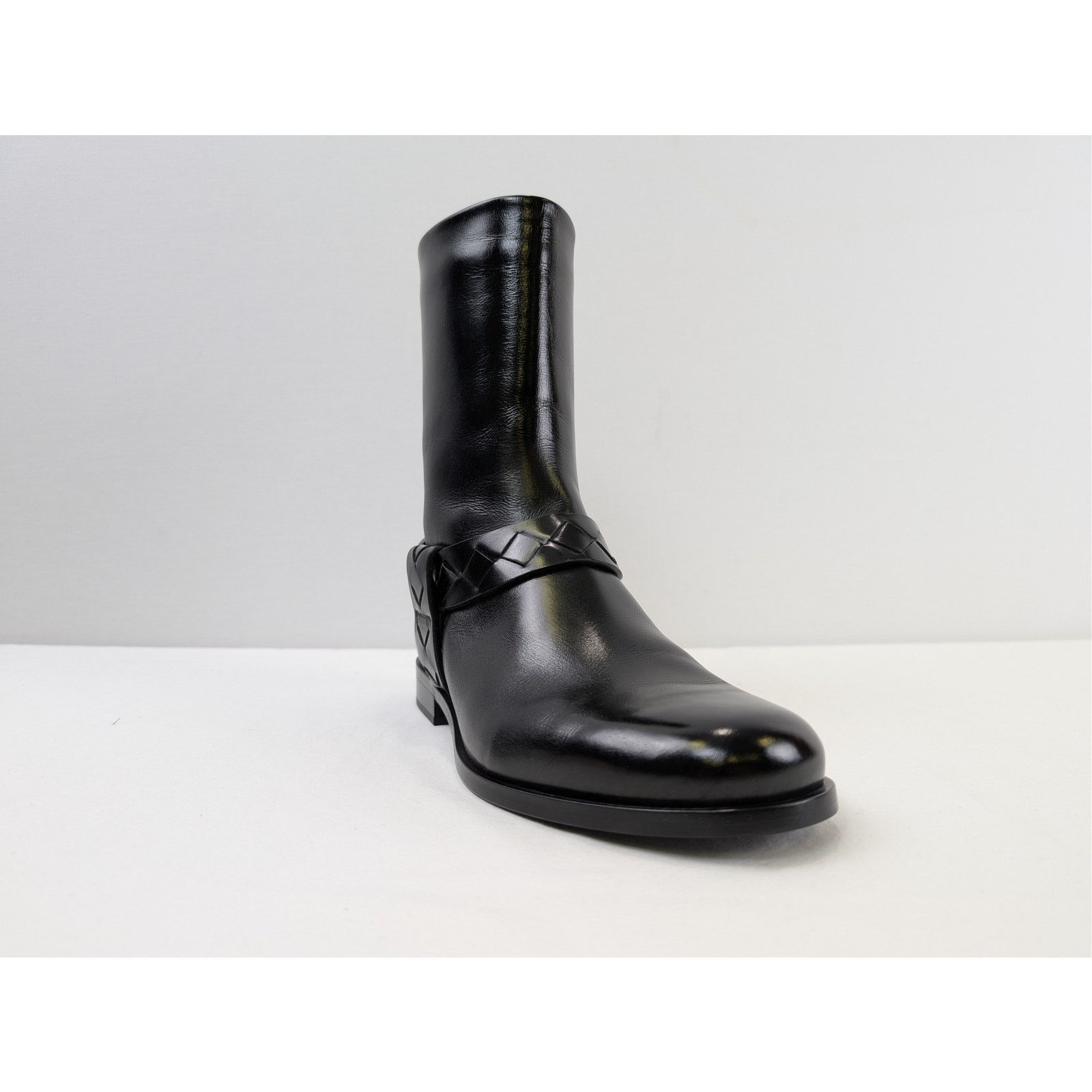 Bottega Veneta o1rshd1 Intrecciato-Woven Harness-Style Ankle Strap Hi Boots Size US 12 / EU 45 - 2 Thumbnail