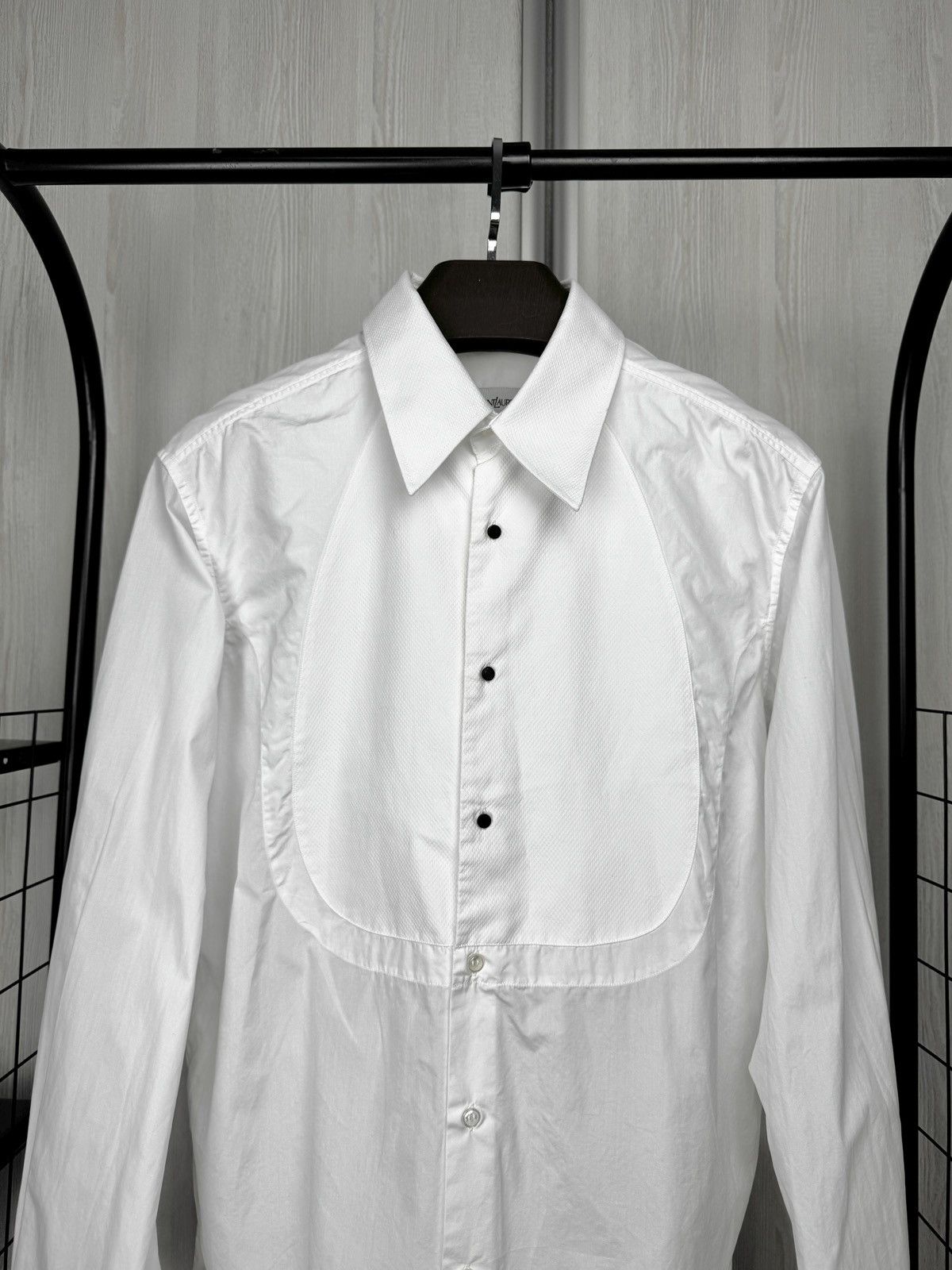 Yves Saint Laurent Yves Saint Laurent 00s White Rare Tuxedo Dinner Shirt sz 40 Size 40R - 3 Thumbnail