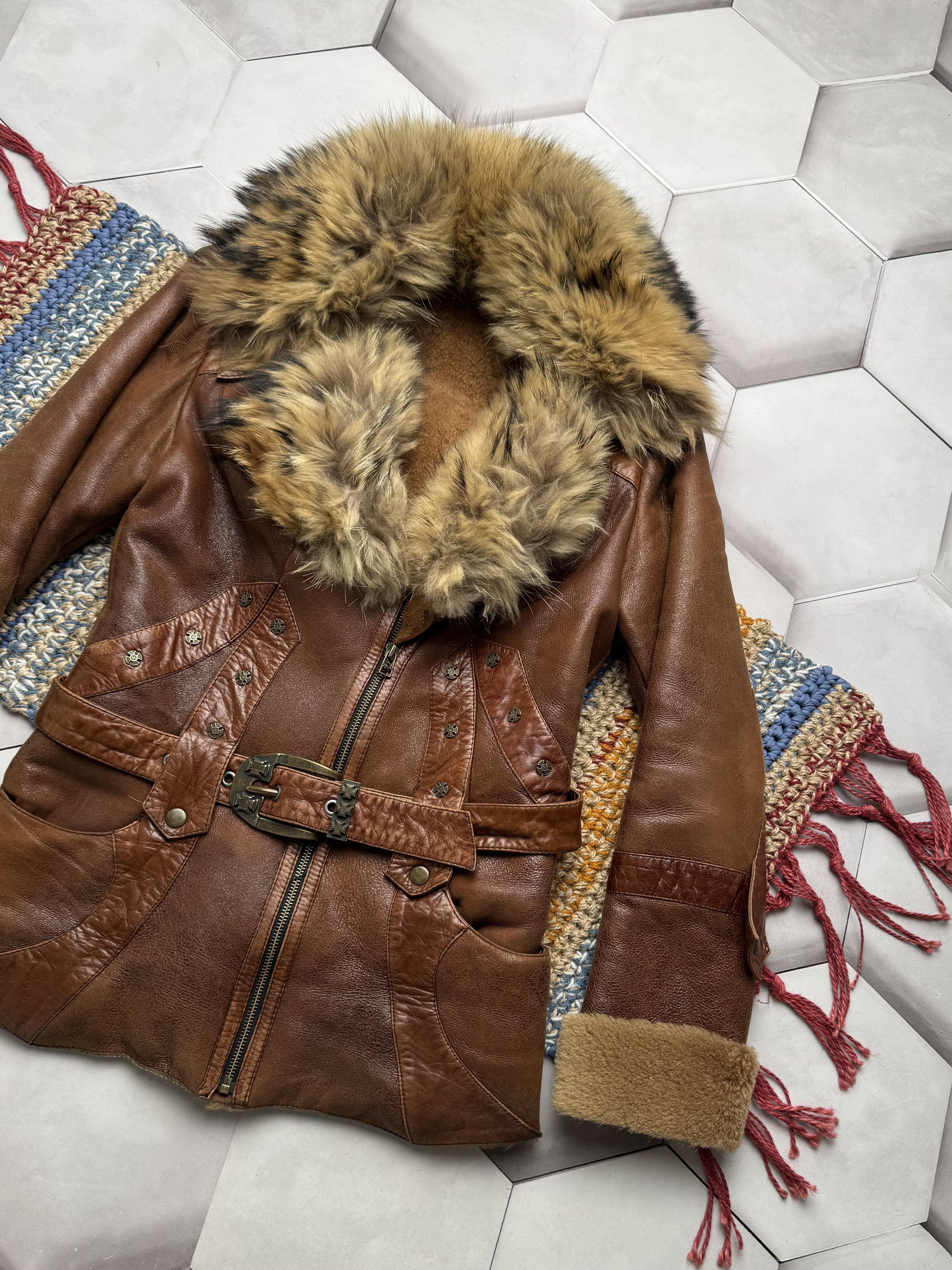 Japanese Brand Vintage Real Sheepskin Coat (E4) Size S / US 4 / IT 40 - 3 Thumbnail