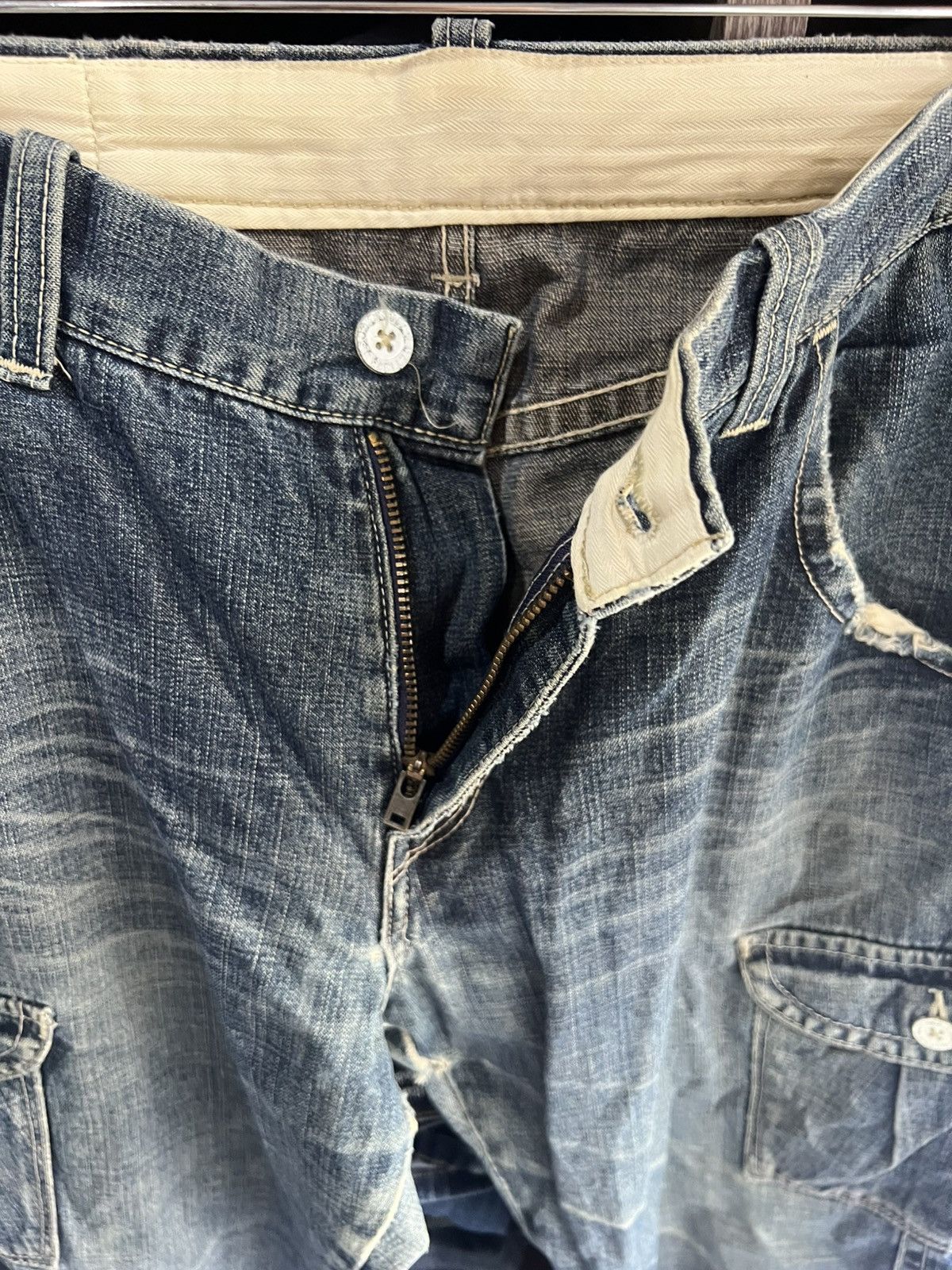 Levi's 🔥Rare Vintage Levis Sanforized Distressed Cargo Denim Size US 34 / EU 50 - 12 Thumbnail