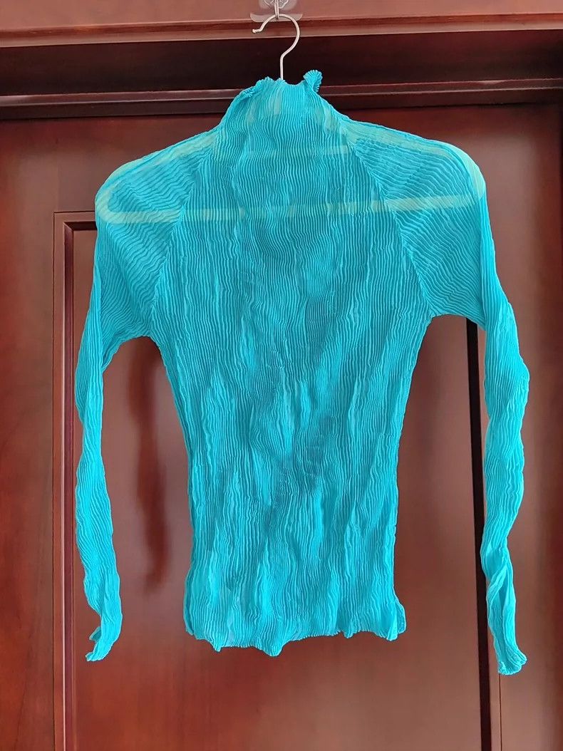 Issey Miyake Issey Miyake Blue main line wicker see-through high-neck t Size M / US 6-8 / IT 42-44 - 7 Thumbnail