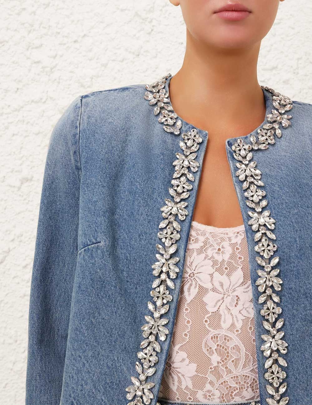 Zimmermann o1w1db10925 Crush Embellished Denim Jacket in Blue Size S / US 4 / IT 40 - 8 Thumbnail