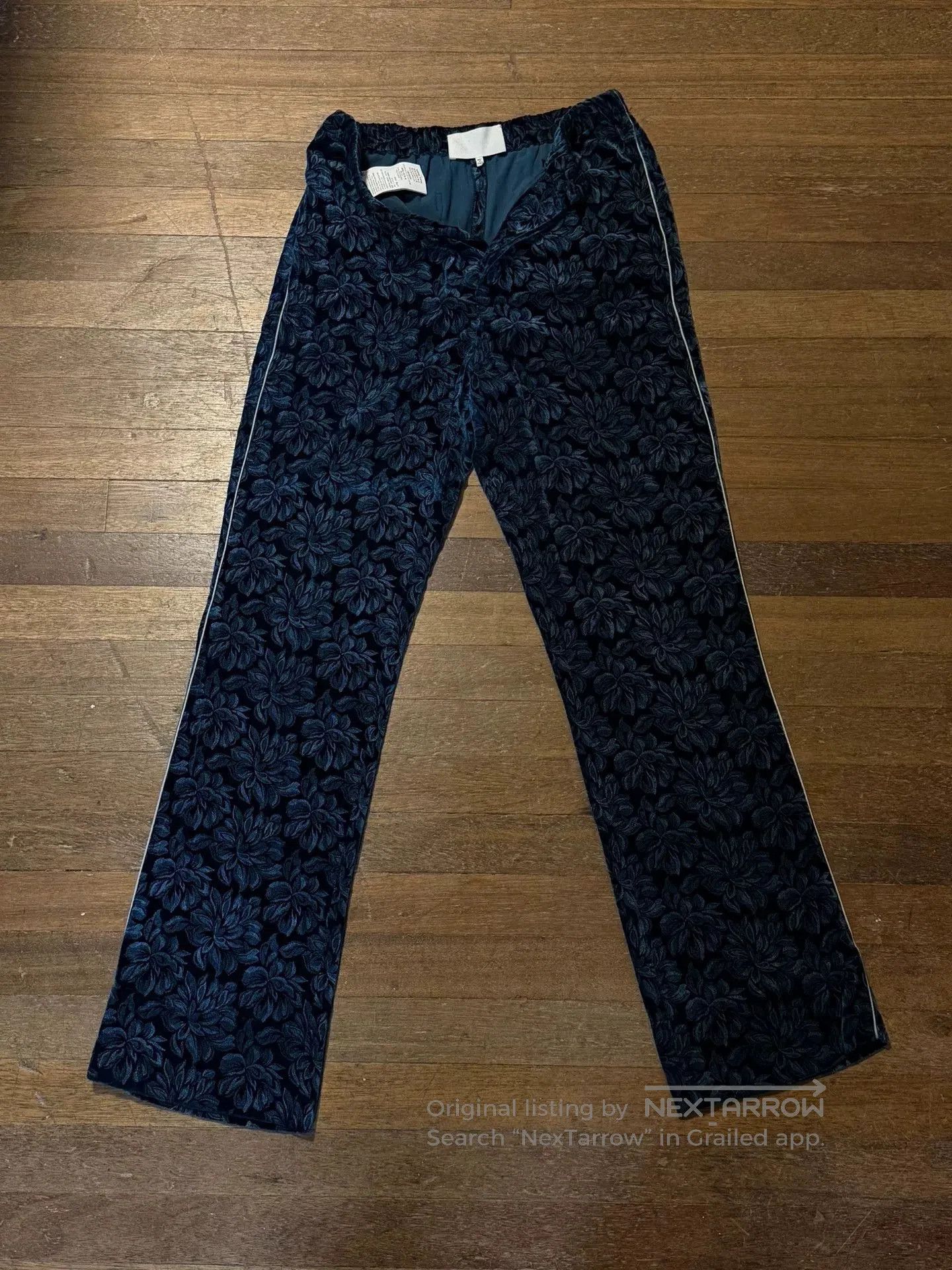 Maison Margiela Maison Margiela 17SS Blue Floral Smoking Pants. Size 37" - 2 Thumbnail