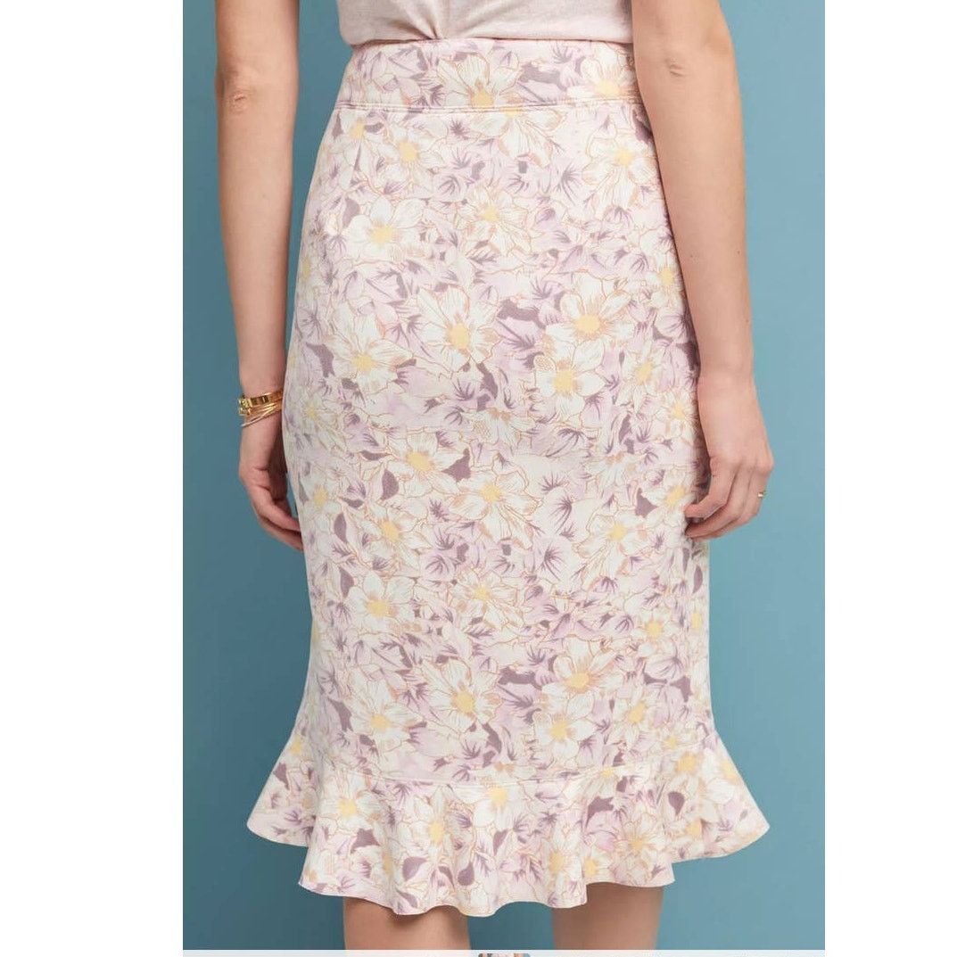 Anthropologie Anthropologie Skye Ruffled Floral Skirt $120 SIZE 6P Peach Size 28" / US 6 / IT 42 - 5 Thumbnail