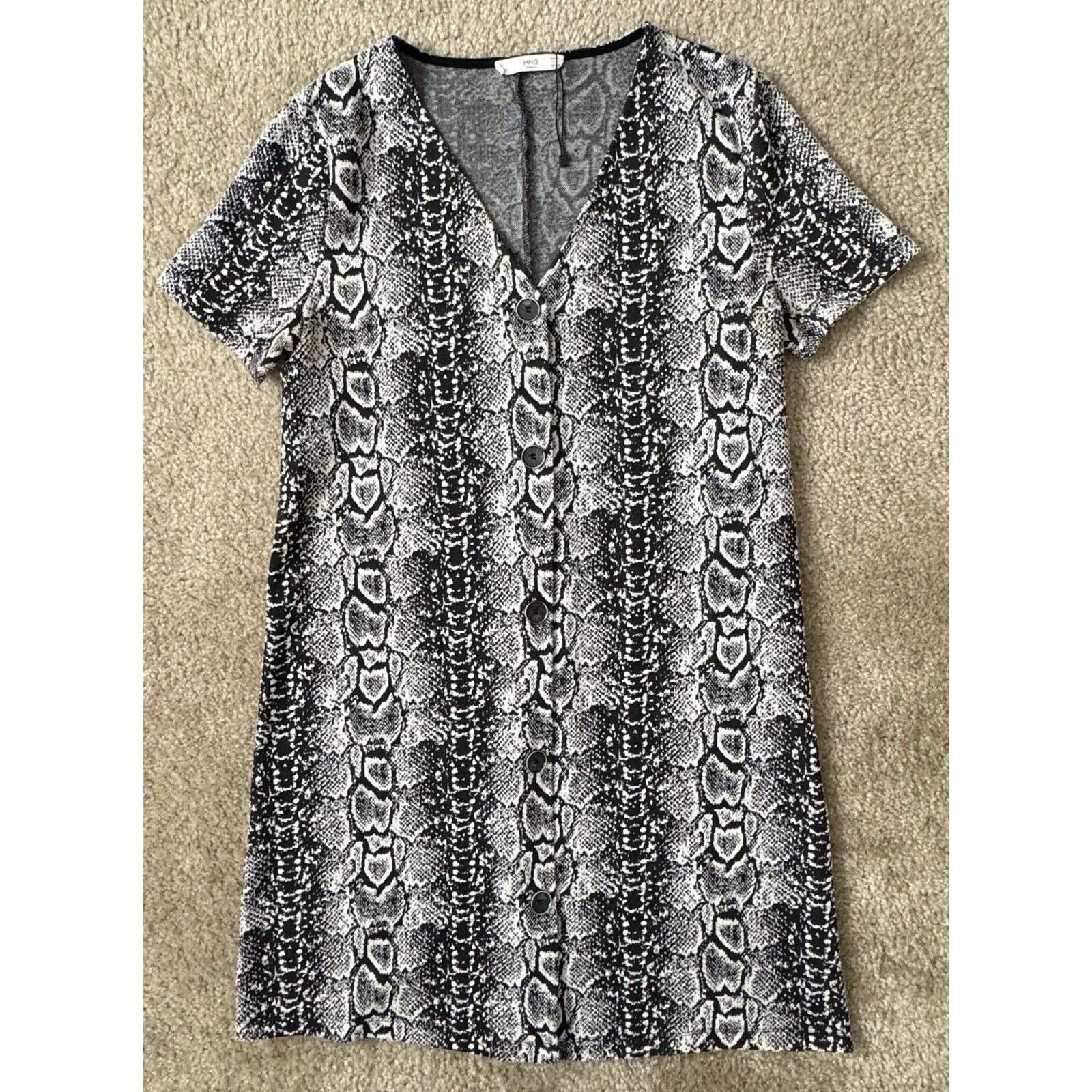 Mango MANGO MNG Grey Snake Print button Up Dress Size 6 NEW Size M / US 6-8 / IT 42-44 - 1 Thumbnail