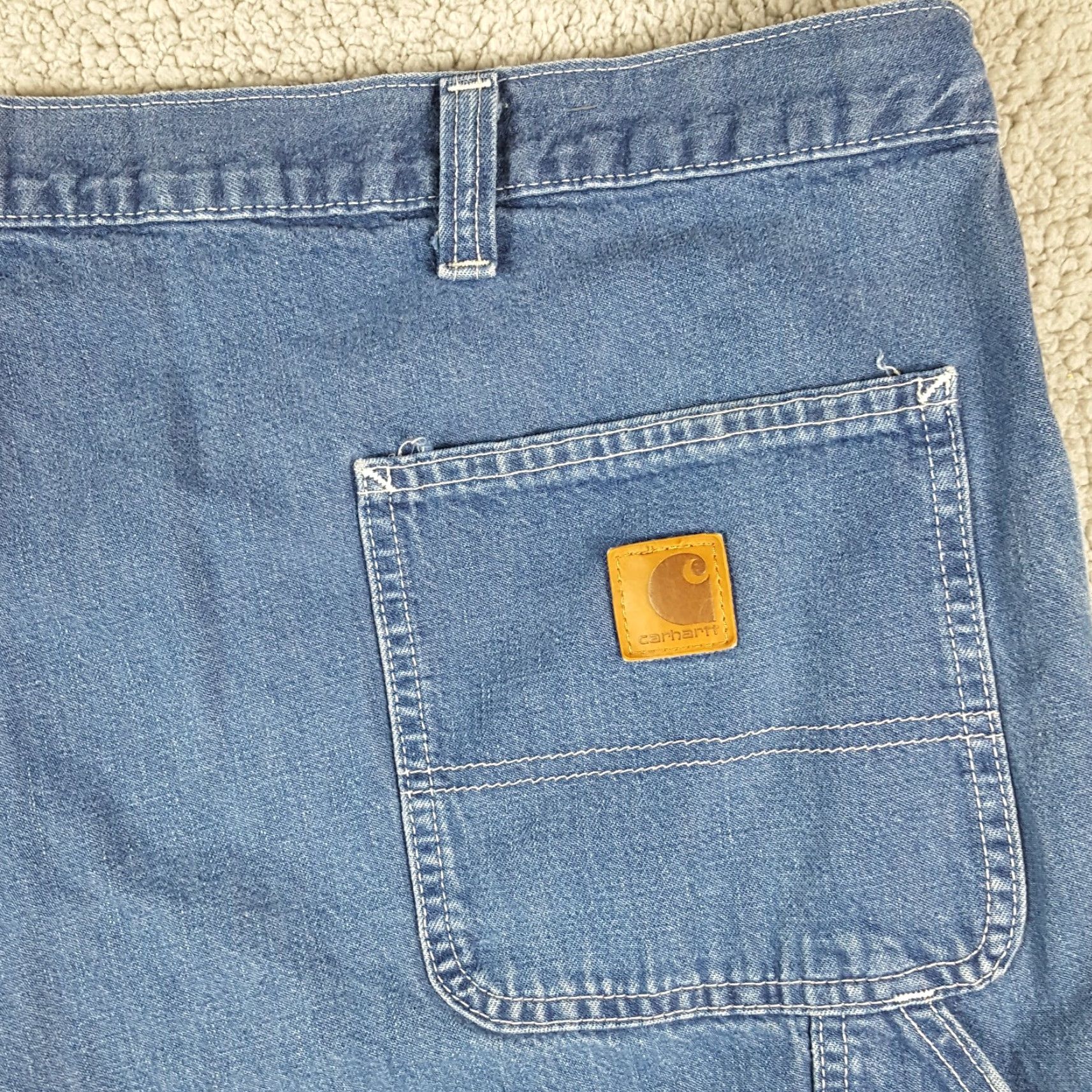 Carhartt VINTAGE Carhartt Blue Denim Jeans Work Pants Men's Big & Tall Size 44x32 Relaxed Fit 90s Grunge Size US 44 / EU 60 - 7 Thumbnail