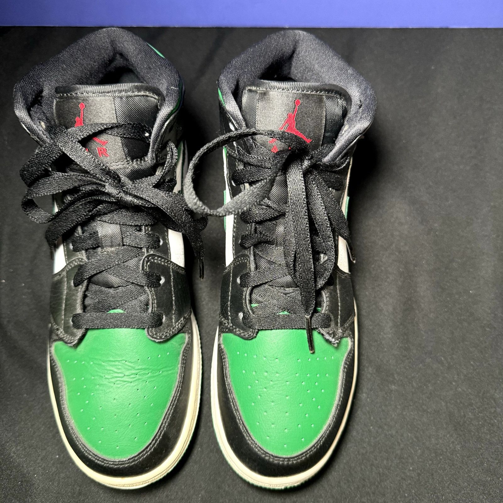 Jordan Brand × Nike Air Jordan 1 Mid GS Black Pine Green Men's Shoes - Size 6 Size US 6 / EU 39 - 3 Thumbnail