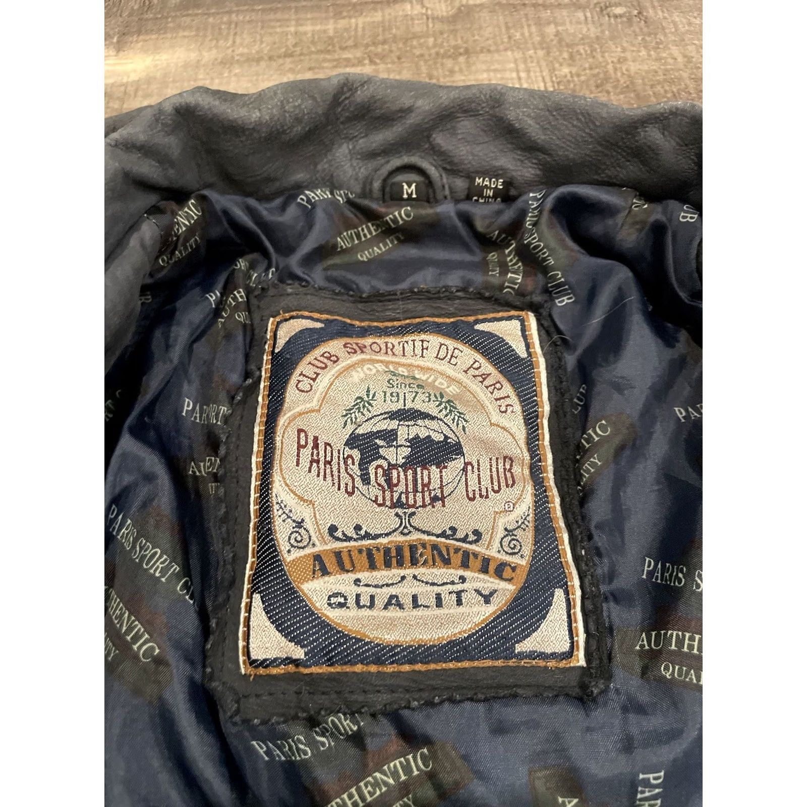 Vintage VINTAGE PARIS SPORT CLUB Bomber Jacket Mens M Gray Leather Flight / Bomber Jacket 90s - Mens Size US M / EU 48-50 / 2 - 4 Thumbnail