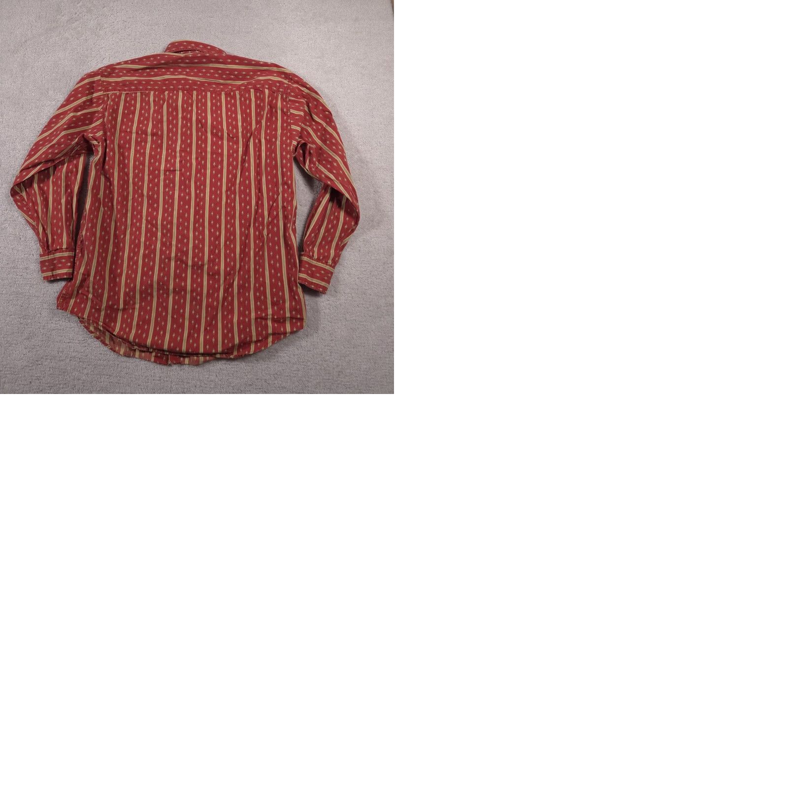 Arrow Arrow 1851 Shirt Mens Medium Red Tan Striped Long Sleeve Button Down Pocket Size US M / EU 48-50 / 2 - 9 Thumbnail