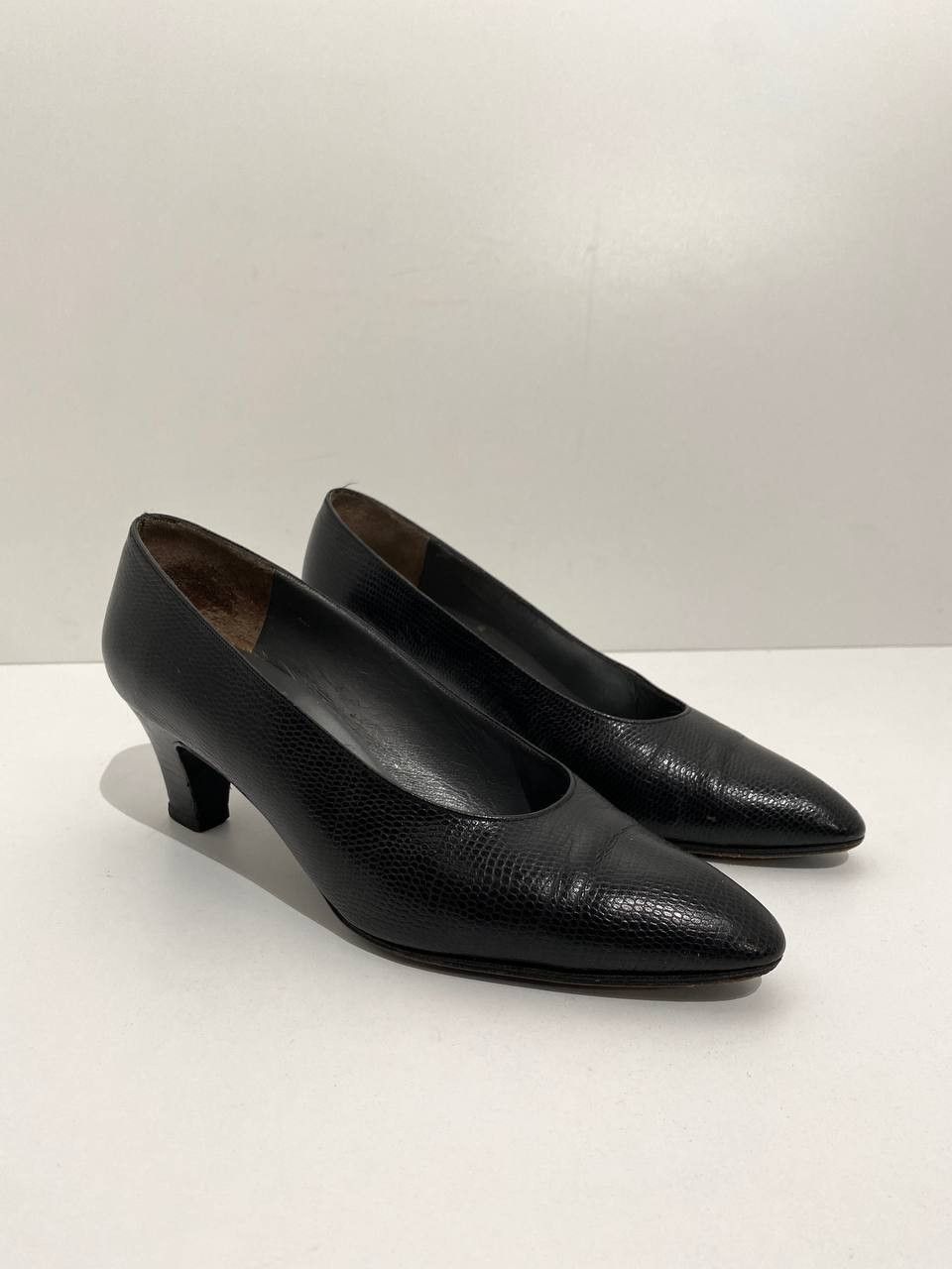 Dior Cd Leather Snake Printed Toe Black Heel Shoes Pumps, Women's (Size 9)