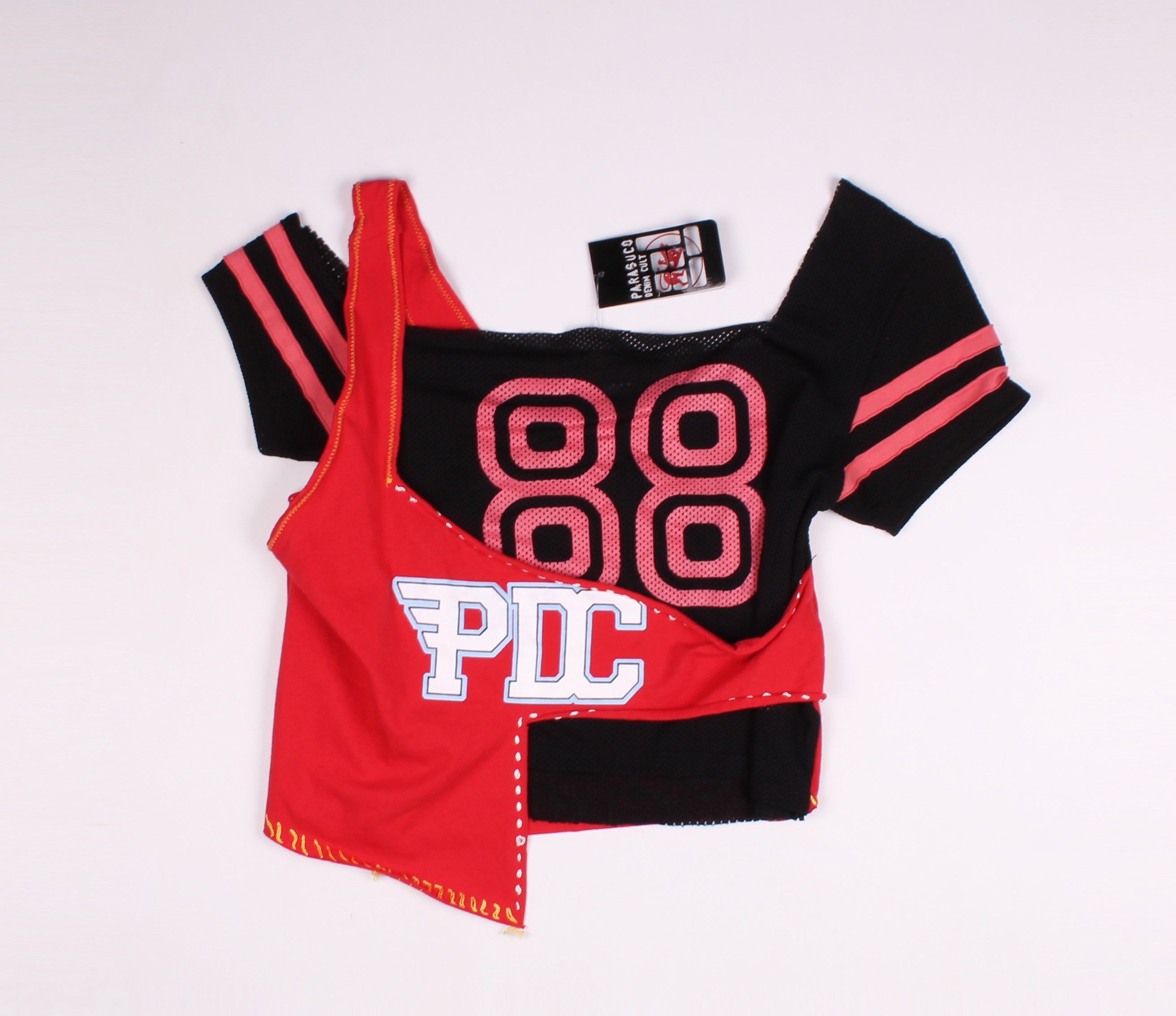 Parasuco × Vintage Vintage Parasuco Cult Deconstructive Y2K Cropped Top Size L / US 10 / IT 46 - 1 Thumbnail