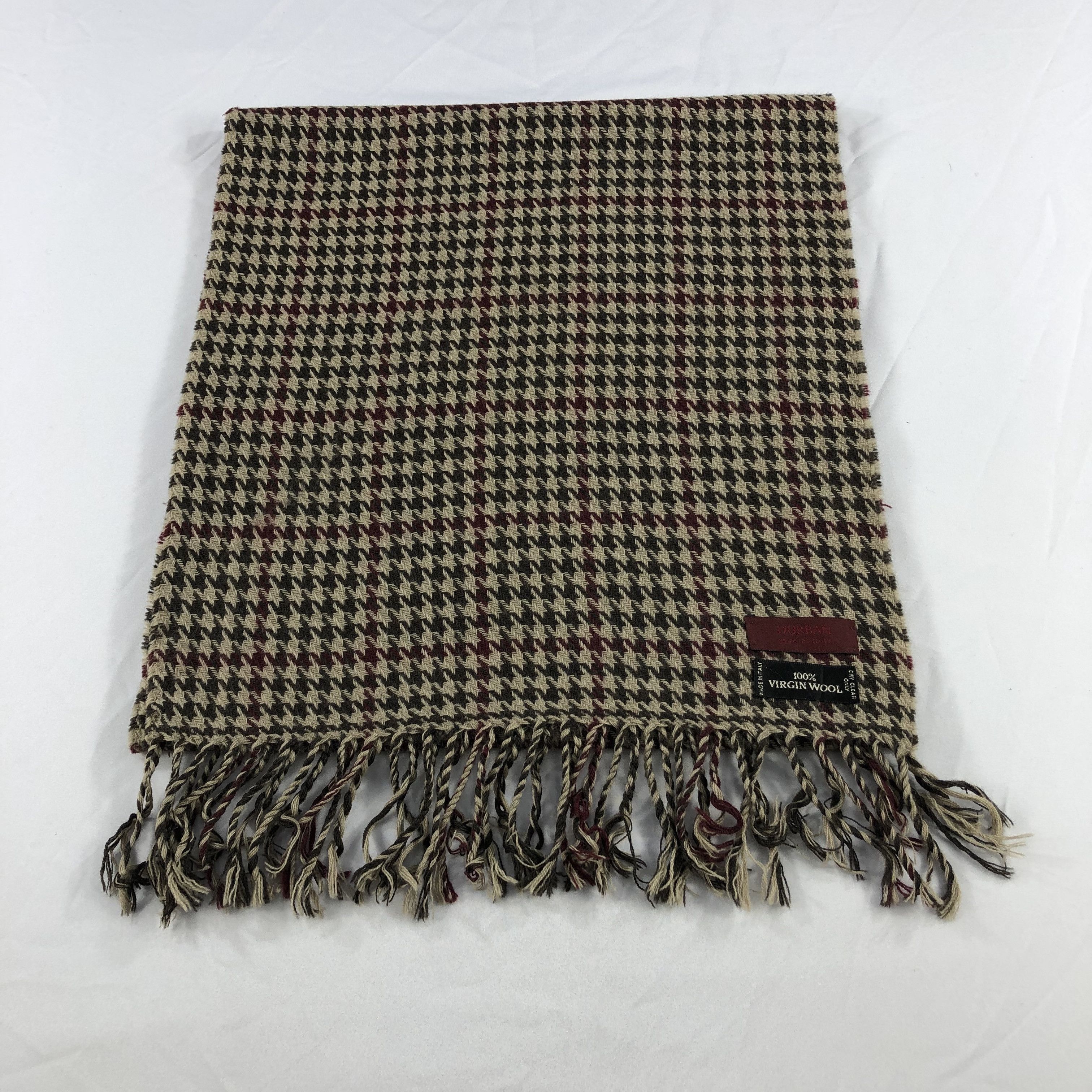 Vintage Durban Houndstooth Wool Scarf Muffler V919 Size ONE SIZE - 2 Thumbnail