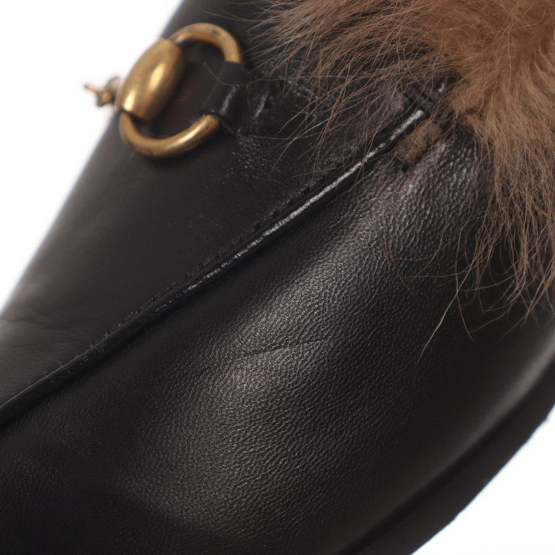Gucci Gucci Black Fur-Lined Loafers - Size US 6.5 / EU 39-40 - 7 Thumbnail