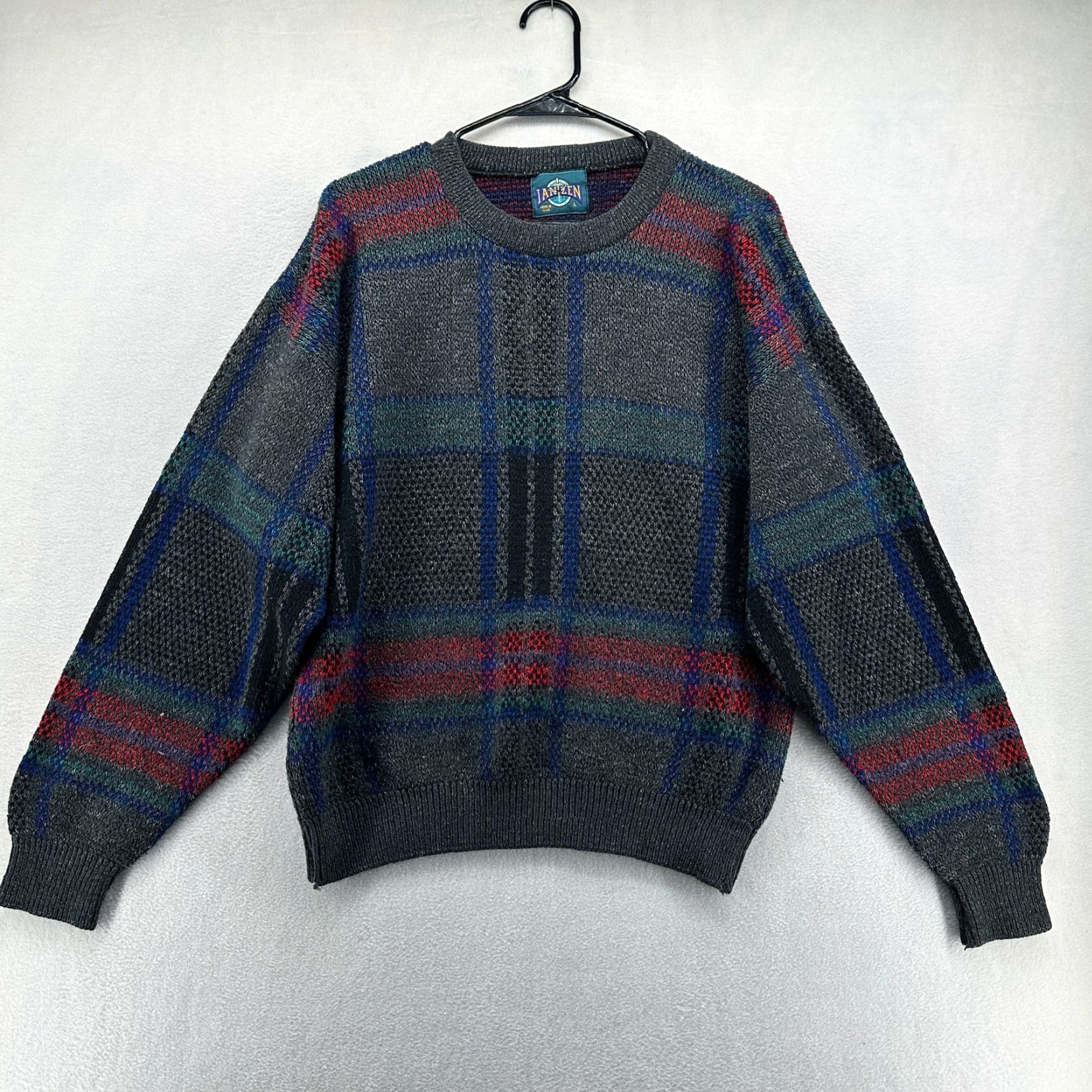 Jantzen VINTAGE Jantzen Pullover Knit Sweater Men Large Striped Long Sleeve Crew Neck Size US L / EU 52-54 / 3 - 2 Thumbnail