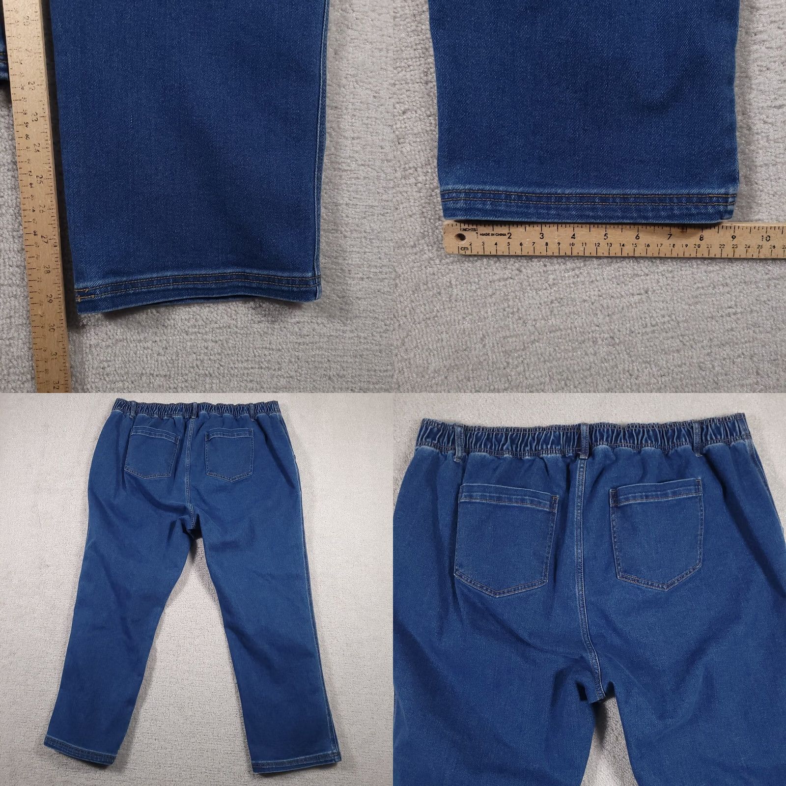 Vintage Knox Rose Jeans Women's 2X Plus Elastic Waist Straight Medium Wash 44X30 Jeans Size 40" / US 18 - 9 Thumbnail