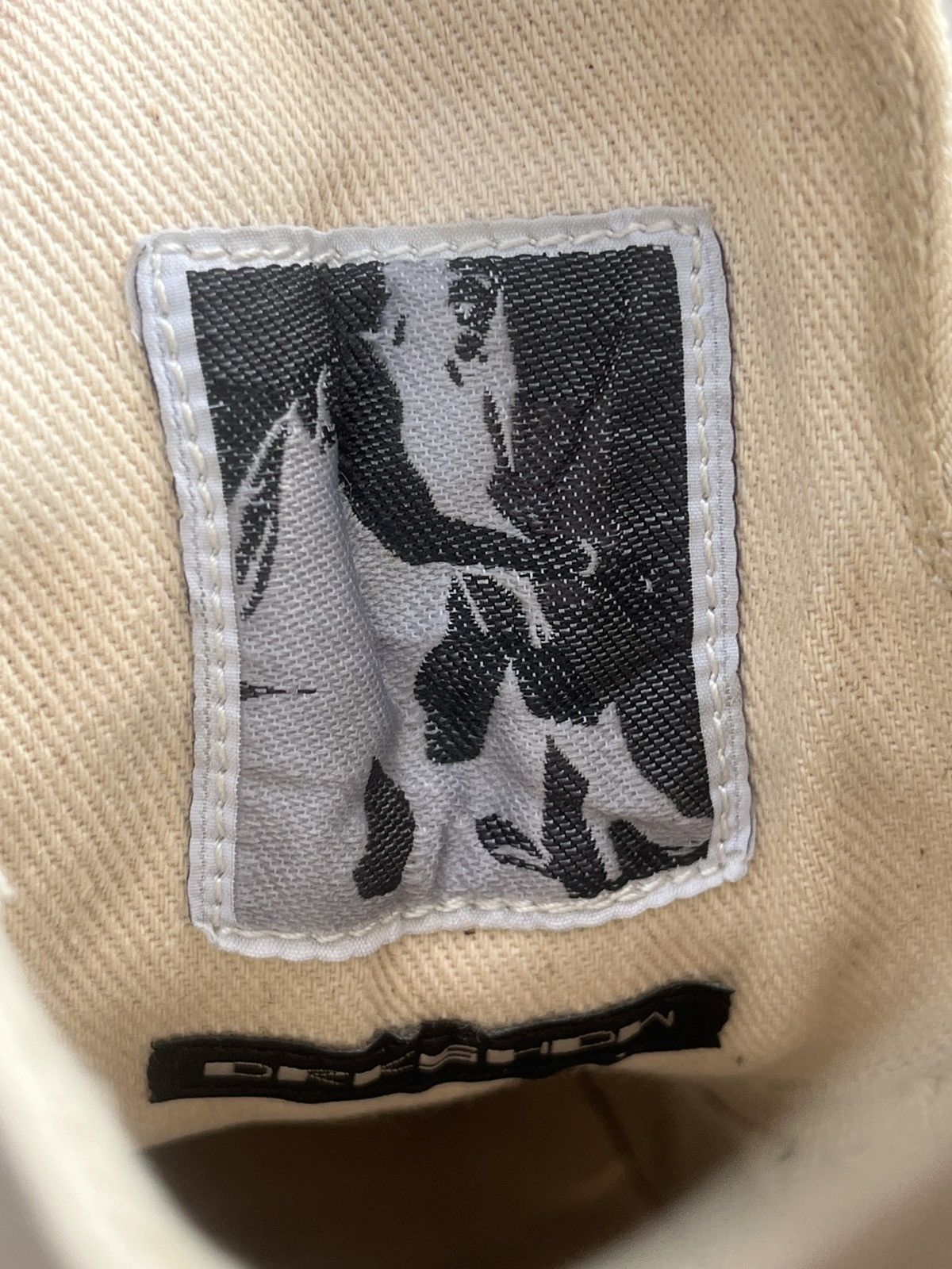 Rick Owens DRKSHDW Distressed Low-Top Denim Sneakers – Off-White Size US 6 / EU 39 - 9 Thumbnail