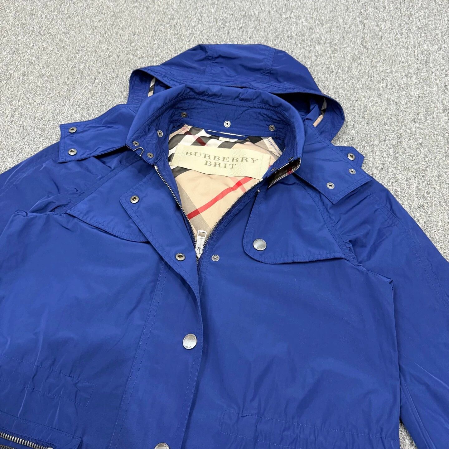 Burberry Burberry Blue Lined Check Wool Coat UK8 99% New Size S / US 4 / IT 40 - 3 Thumbnail
