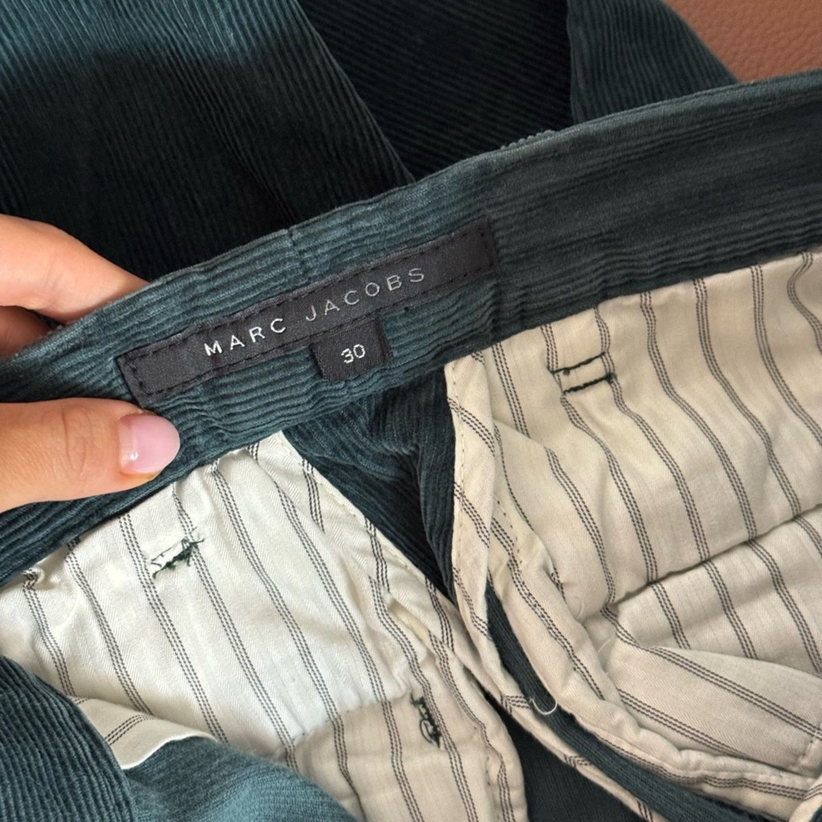 Marc Jacobs Marc Jacobs Men’s Dark Green Straight Corduroy Pants Size US 30 / EU 46 - 3 Thumbnail