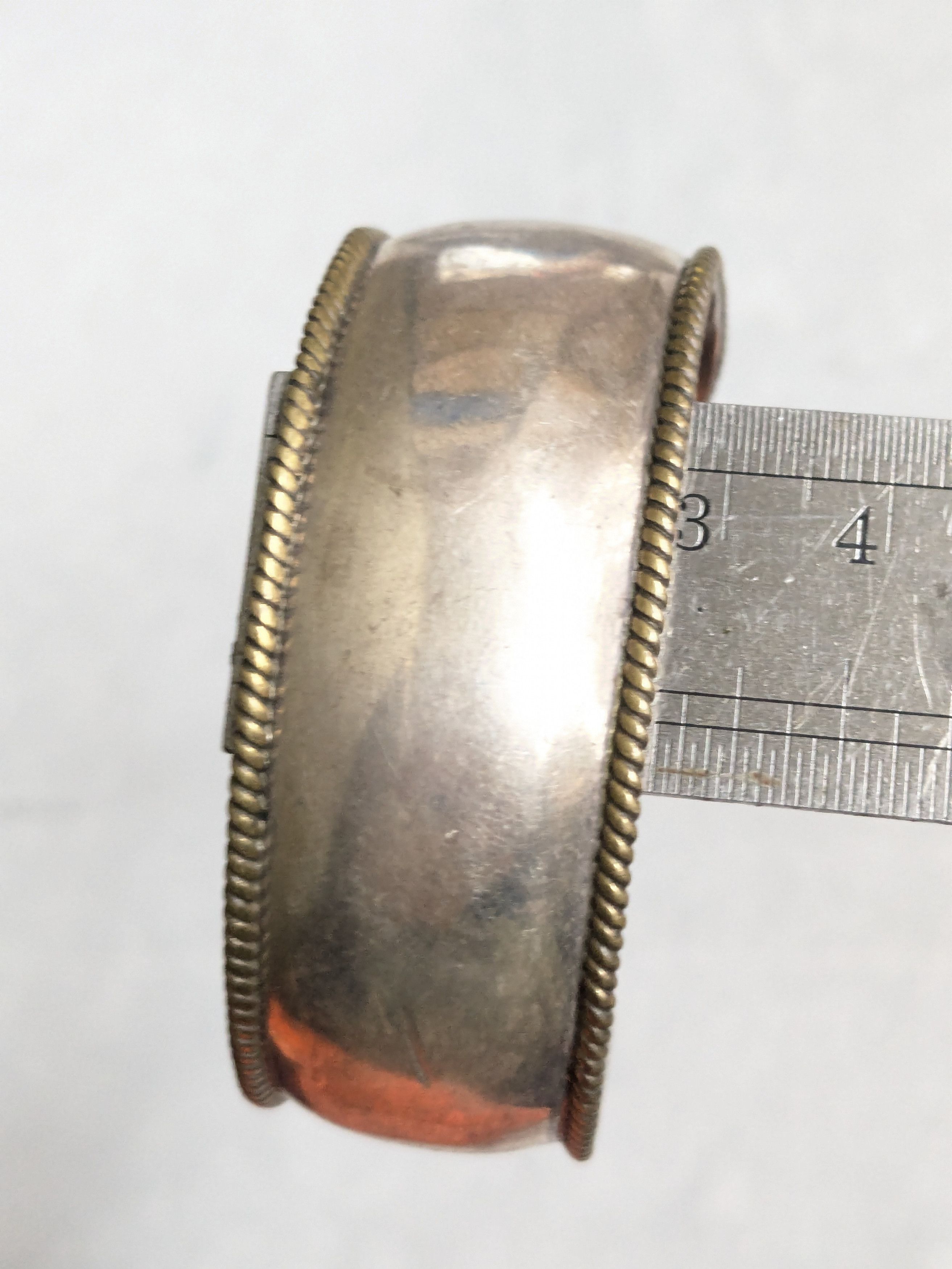 Jewelry Vintage Sterling Silver Cuff Bracelet 5.75" Mexico Two Tone Size ONE SIZE - 12 Thumbnail